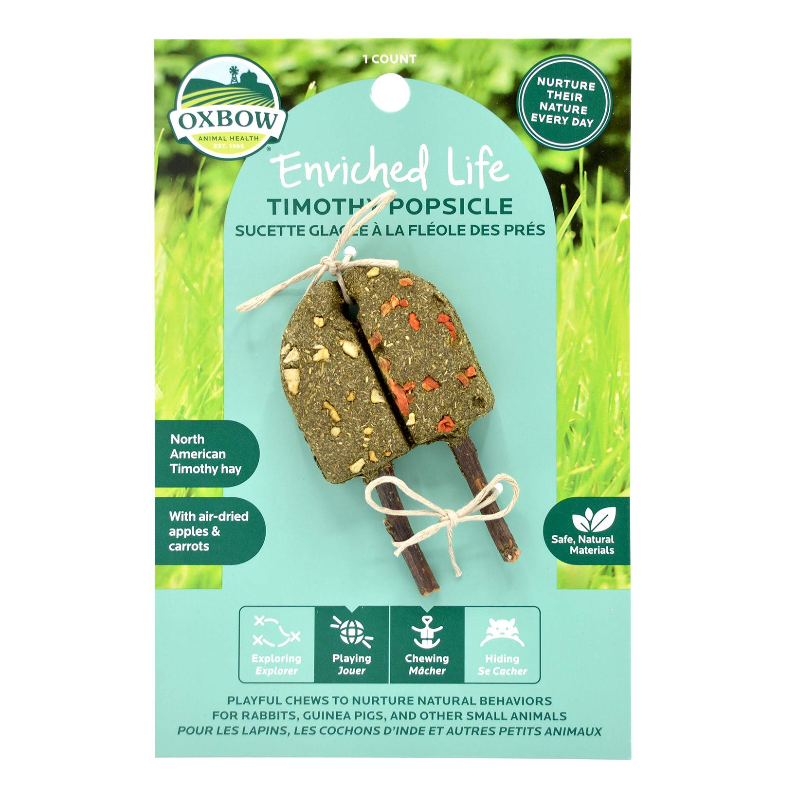 Oxbow Enriched Life Timothy Popsicle, Rabbit Toys, Guinea Pig Toys, Enrichment for Bunny, Guinea Pig, Hamster Stuff, Rabbit, Chi