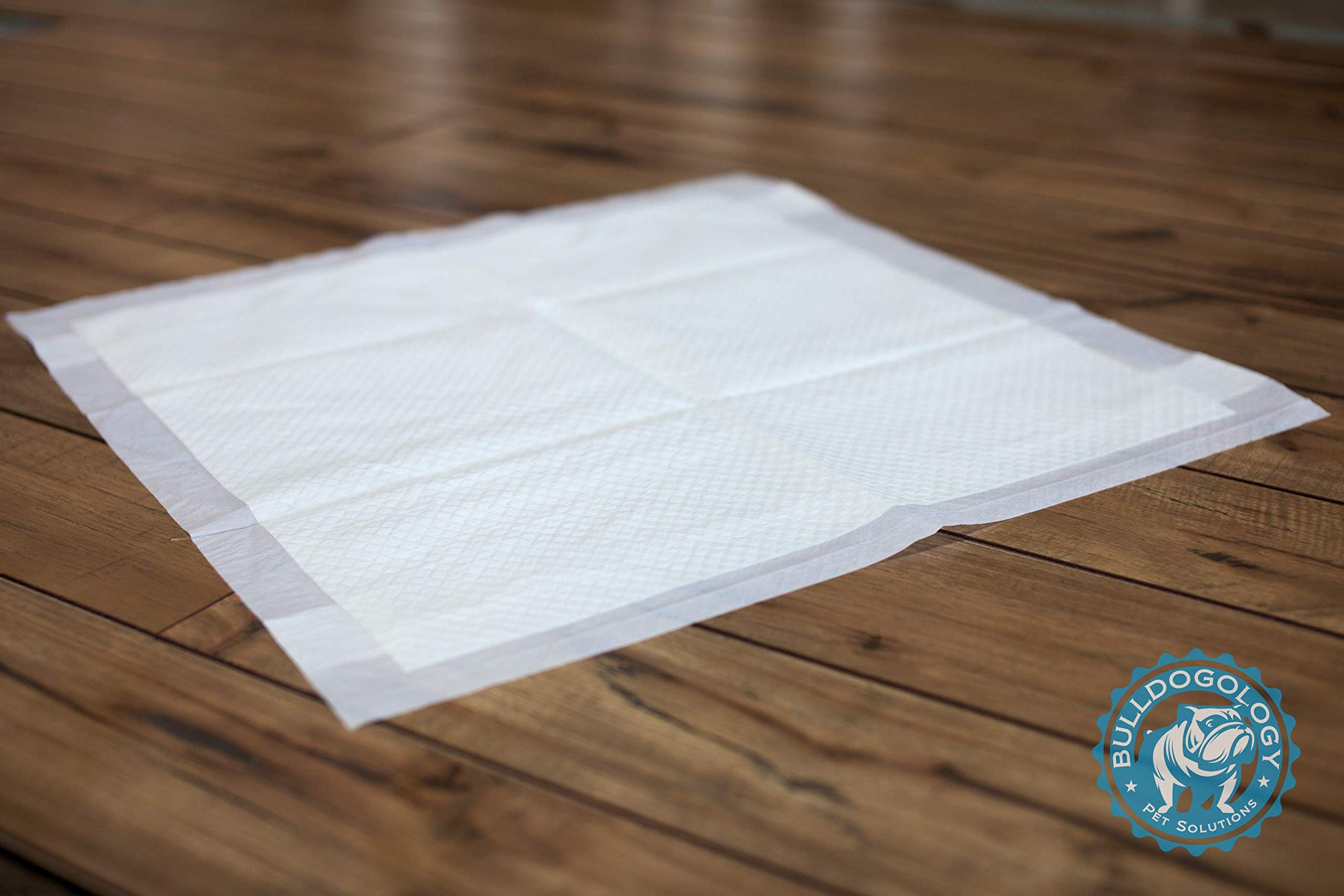 Bulldogology 50-Count Dog Puppy Pads (24x24) Large Pee Pads for Dogs - 6 Layer Pet Training Pads, Super Absorbent Puppy Pads wit