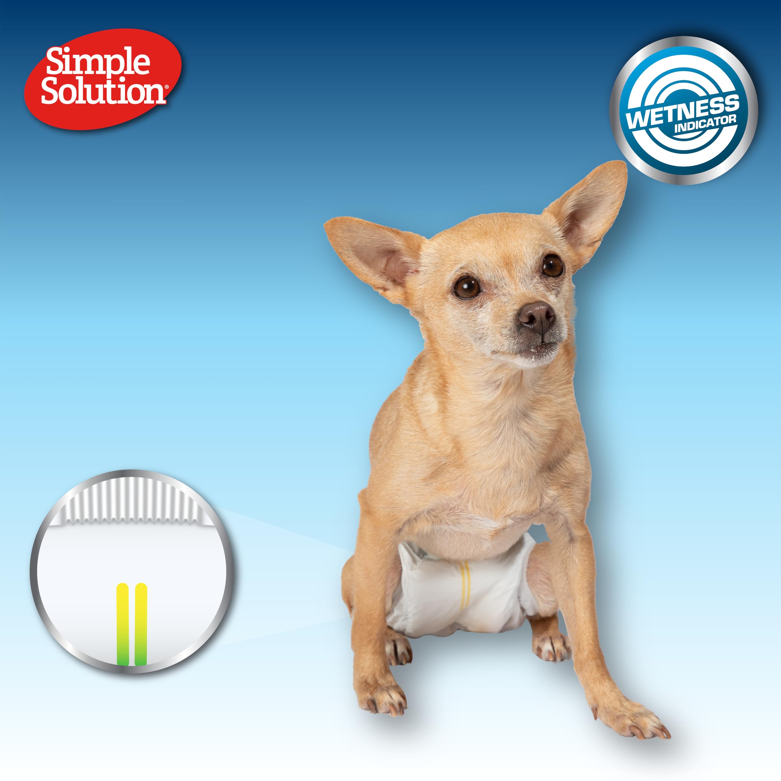 Simple Solution Disposable Dog Diapers for Female Dogs | Super Absorbent Leak-Proof Fit | Small | 12 Count