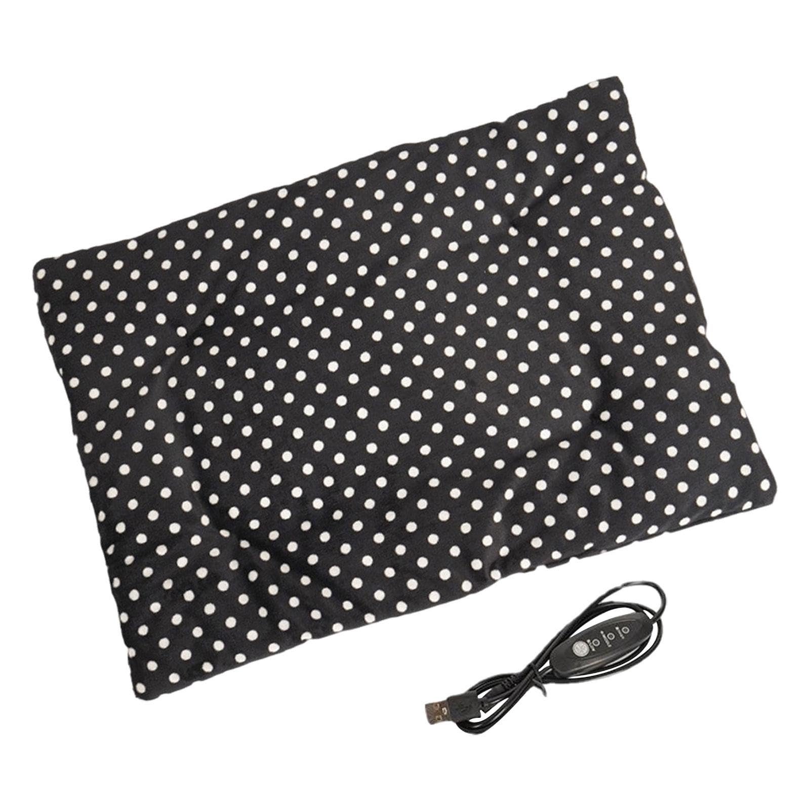 ZOOMELLA Cats Dogs Bed 3 Adjustable Temperature Portable Comfortable Pet Heating Pads Black 27cmx37cm|Beds|Pet Supplies
