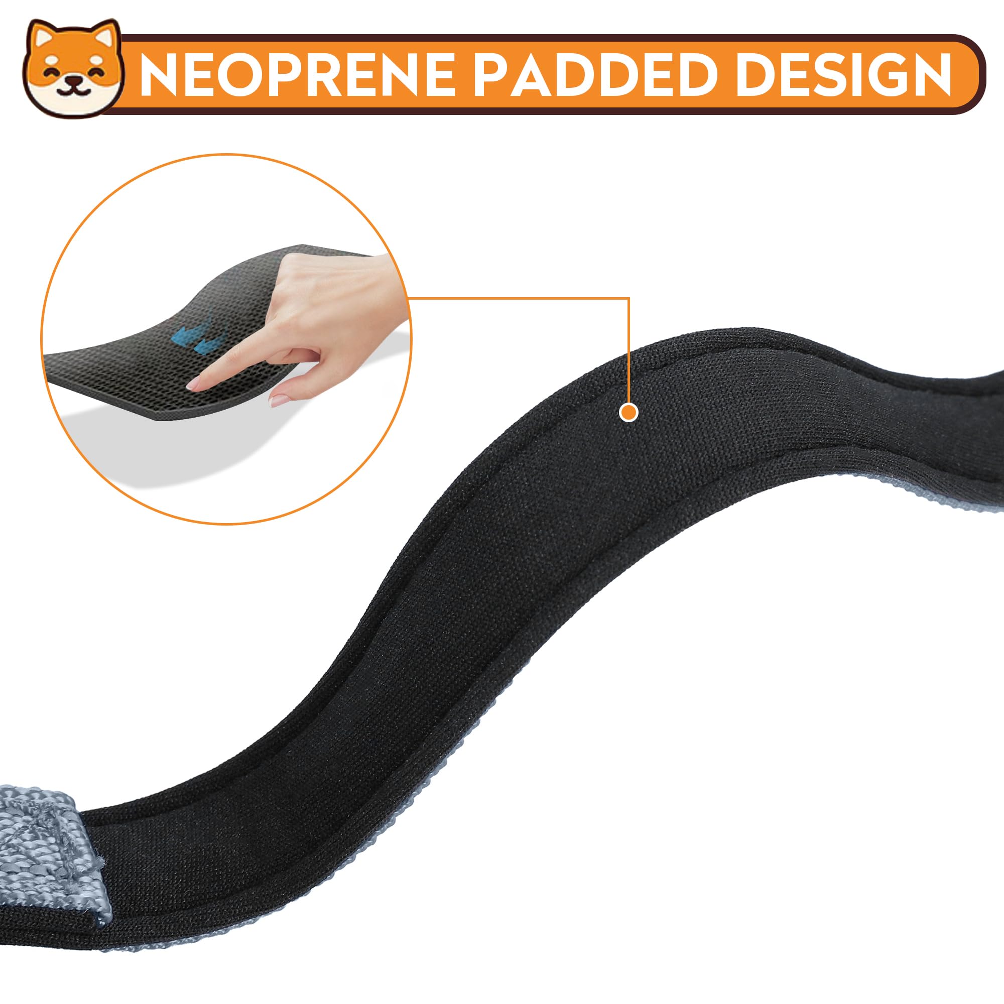 Pwod Reflective Dog Collar, Adjustable Soft Neoprene Padded Nylon Pet Collars With Buckle For Extra Large Dogs, Gray,Xl