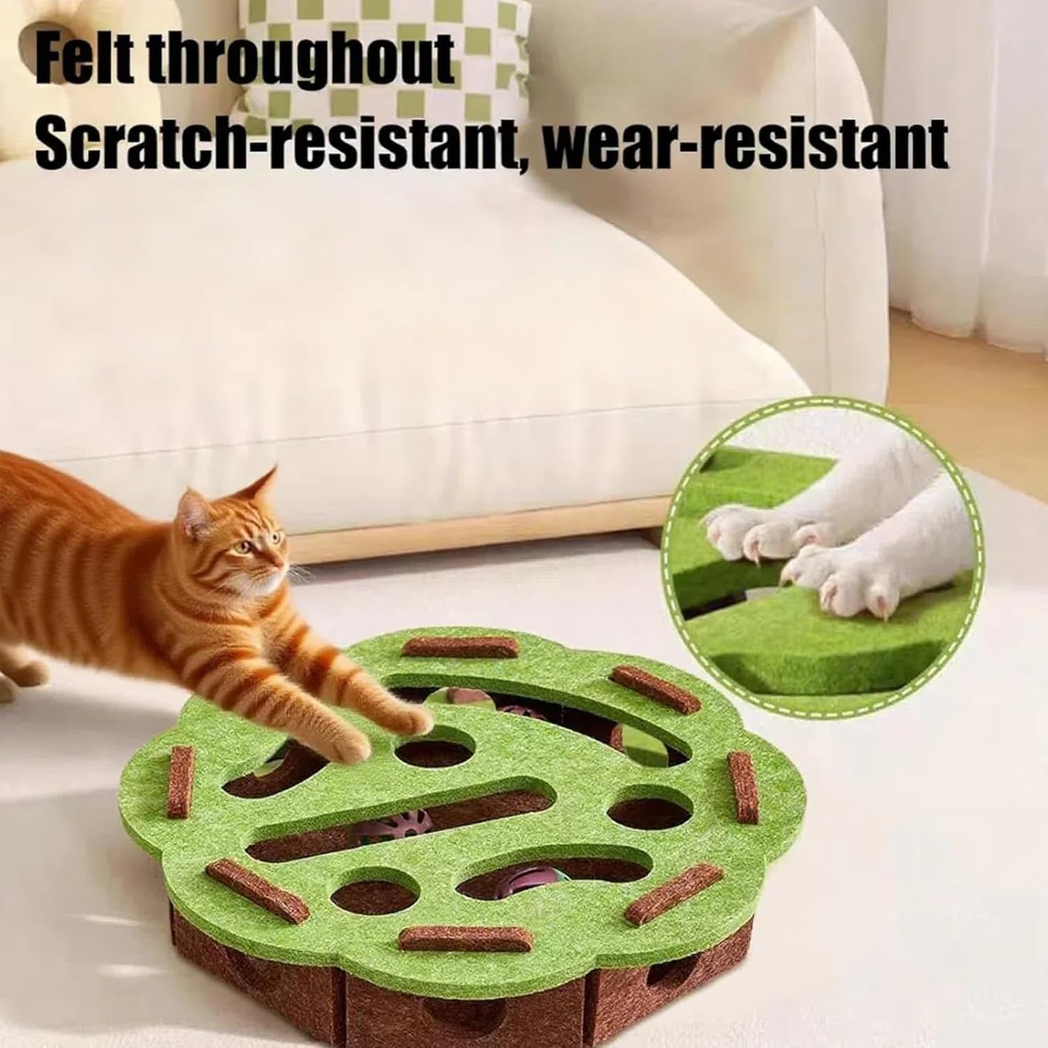 Cat Scratch Puzzle Box, Interactive Nail File Enrichment Maze, Mental Stimulation Toy for Cats and Kittens