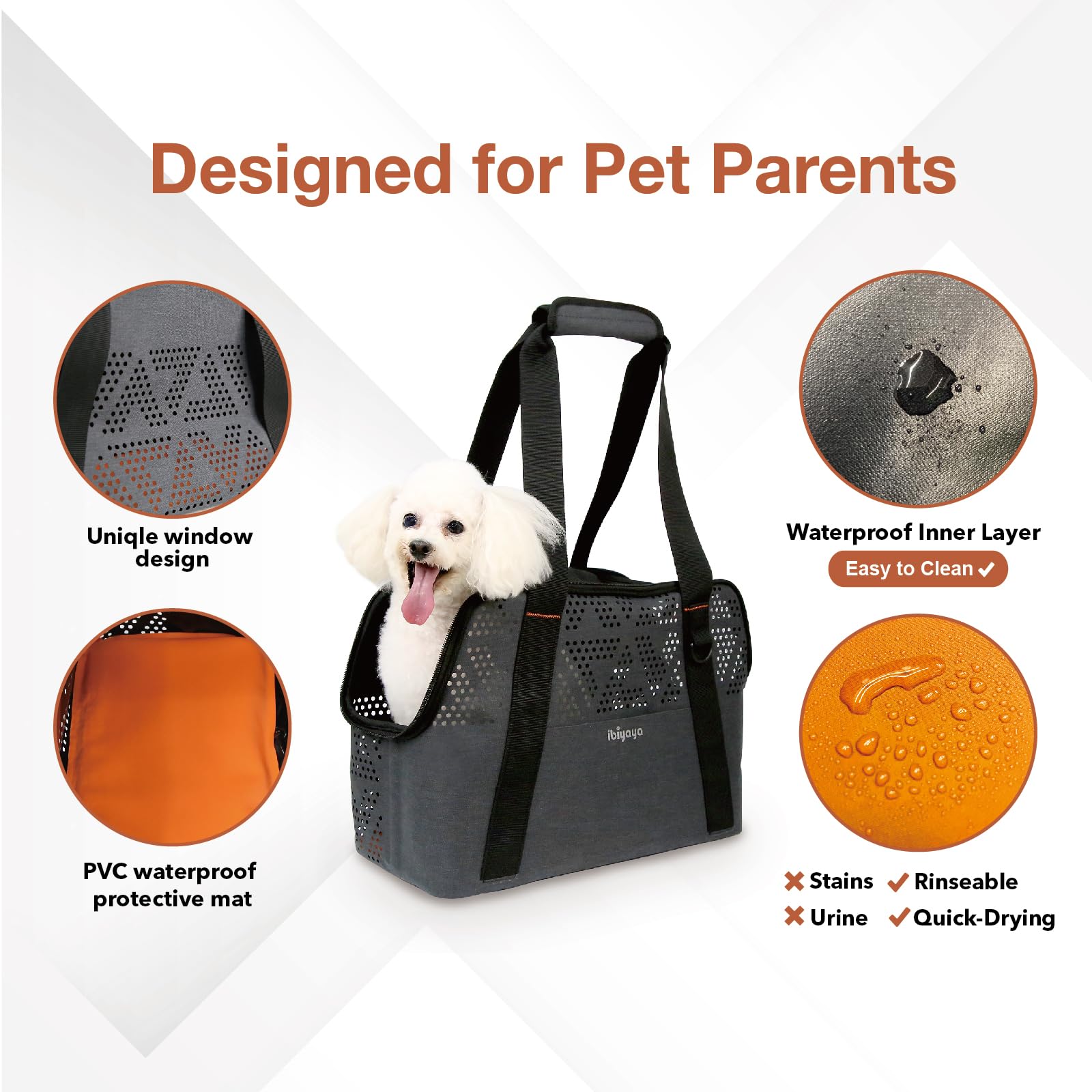 Ibiyaya - Small Dog Carrier Bag - Breezy Wanderer Pet Carrier For Small Dogs, Cats, And Rabbits - Travel Friendly And Water Repe