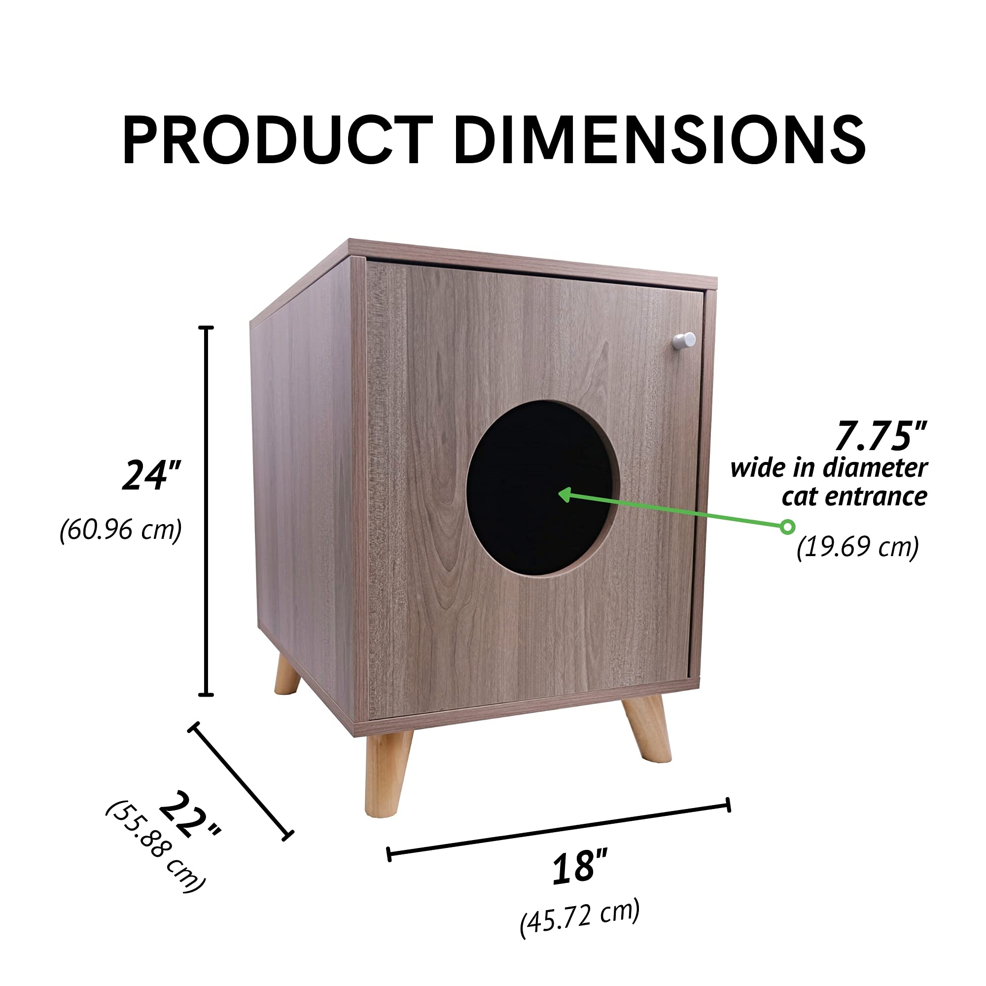 Midlee Hidden Cat Litter Box Furniture- Small- Wood Enclosure Nightstand Table Pet Washroom