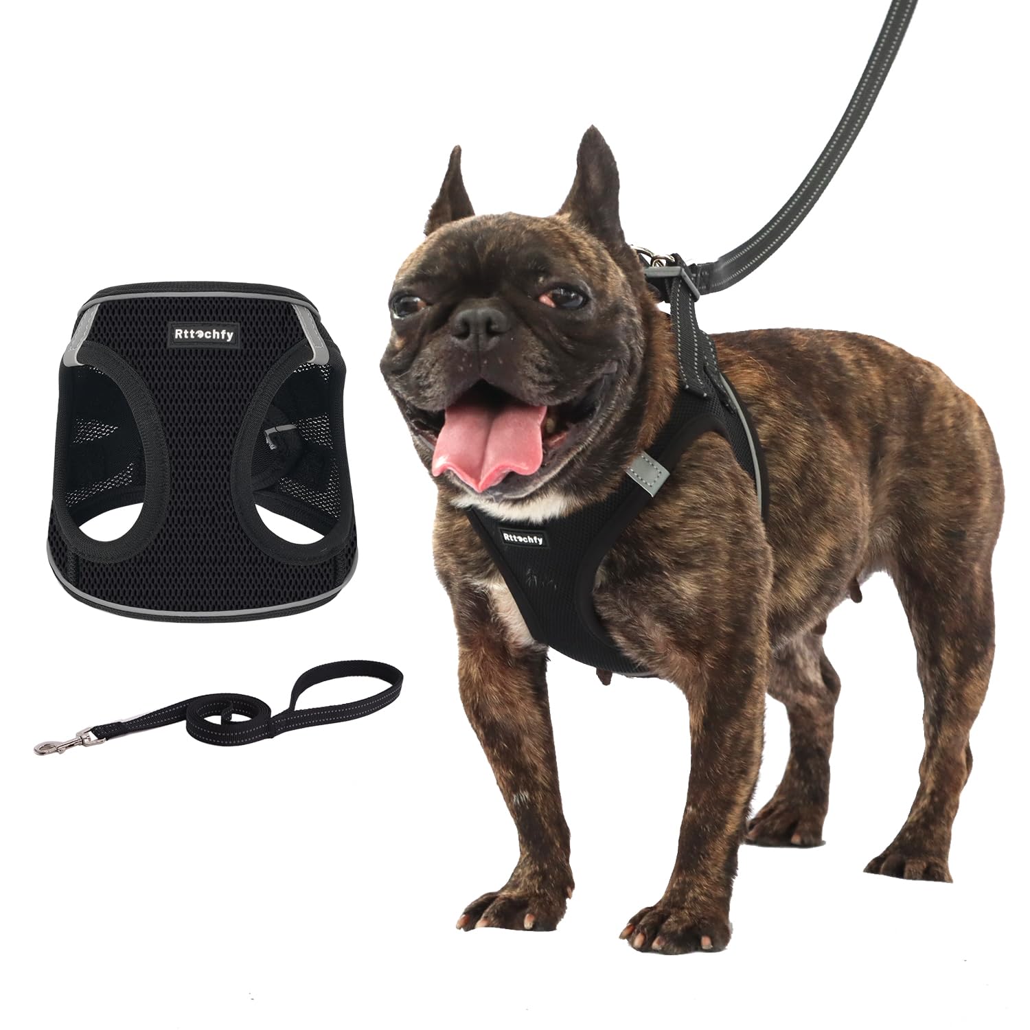 Rttochfy Small Dog Harness, Soft And Reflective Puppy Harness, Dog Harness And Leash Set For Small Size Dogs Training, Walking (