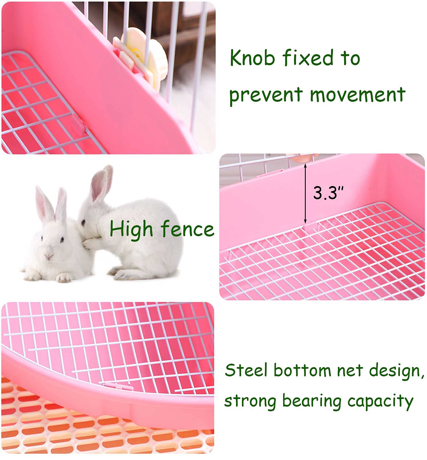 Kathson Large Rabbit Litter Box Bunny Corner Toilet Box Potty Trainer Bigger Pet Pan Small Animal Cage Toilet Bedding Box Fanshaped For Adult Guinea Pigs Chinchilla Ferret Galesaur