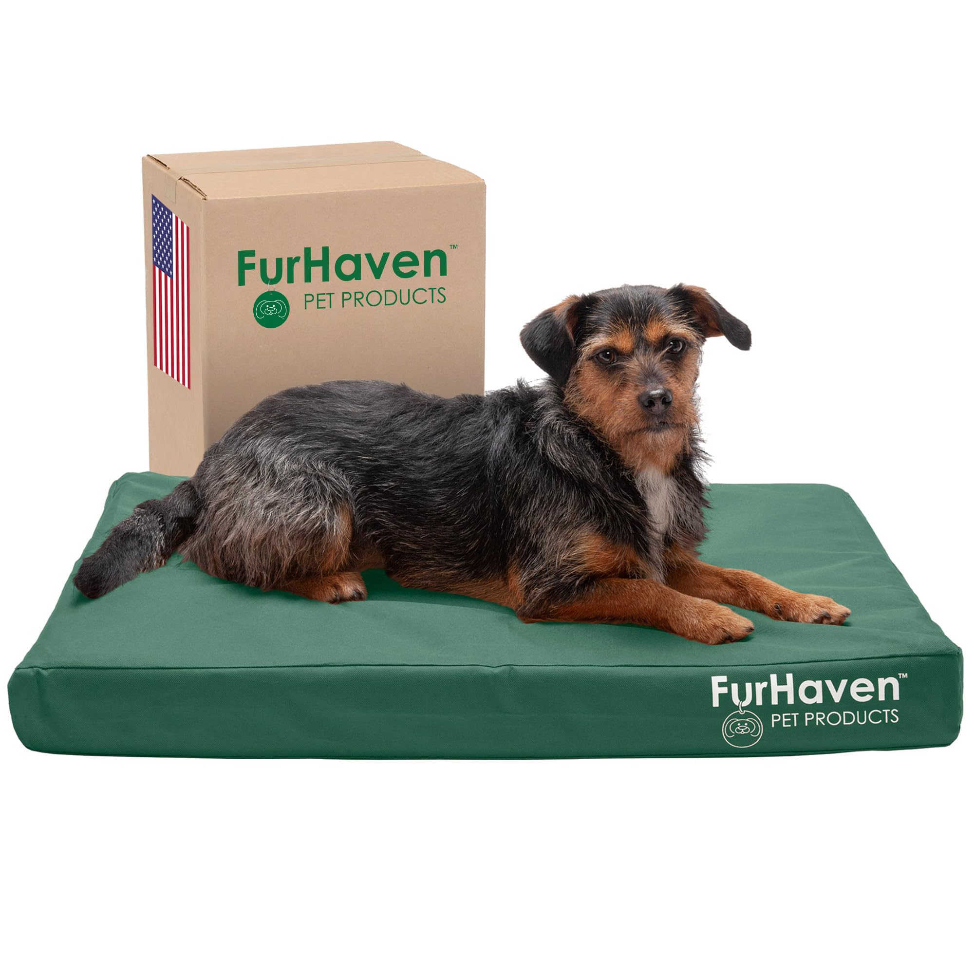 Furhaven Water-Resistant Cooling Gel Dog Bed for Medium/Small Dogs w/ Removable Washable Cover, For Dogs Up to 35 lbs - Indoor/O