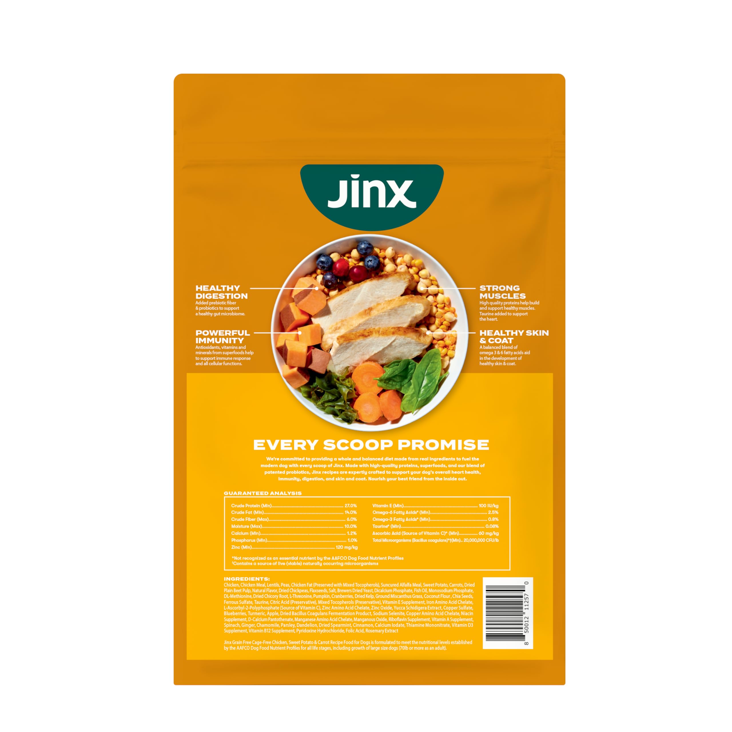 Jinx Chicken, Sweet Potato & Carrot ALS Kibble Dog Dry Food, Grain-Free 30lb Bag
