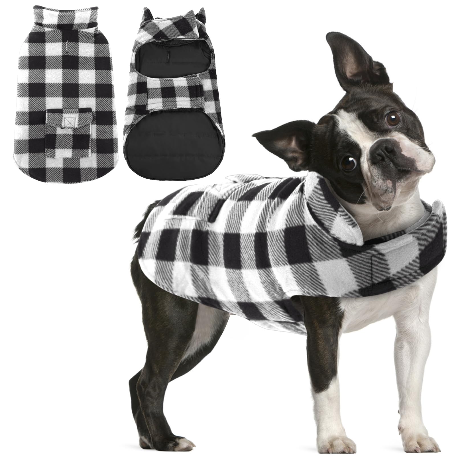 AOFITEE Reversible Dog Cold Weather Coat, Warm Puffer Jacket, Waterproof Winter Coat for Small Medium and Large Dogs