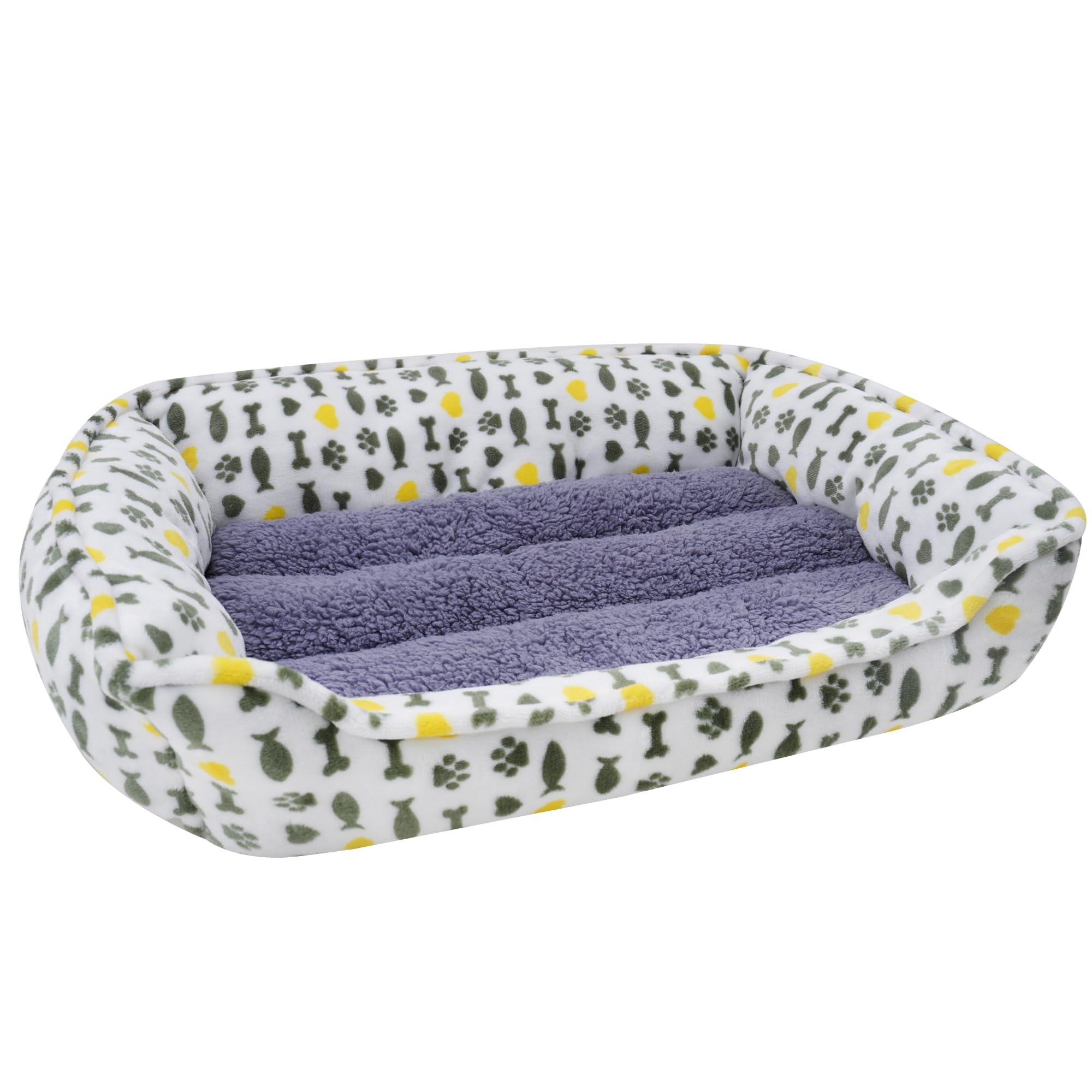 Aiwikide Dog Sofa Bed, Anti-Anxiety Bed For Dog, Rectangle Washable Bed With Grey Mattress, Large