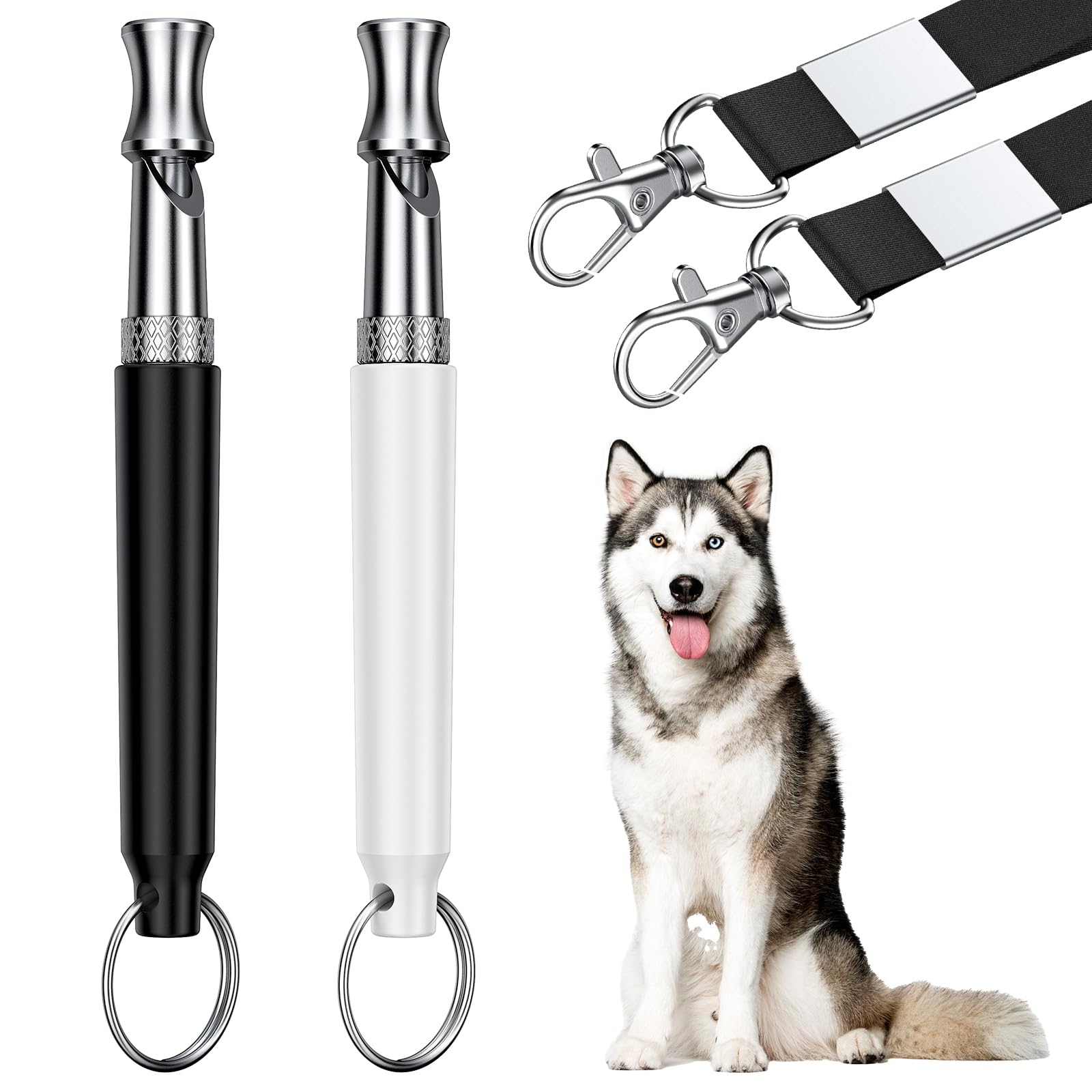Dizu Dog Whistle, Dog Training Whistle With Lanyard, 2 Pcs Adjustable Ultrasonic Silent Dog Recall Whistles, Professional Dog Wh