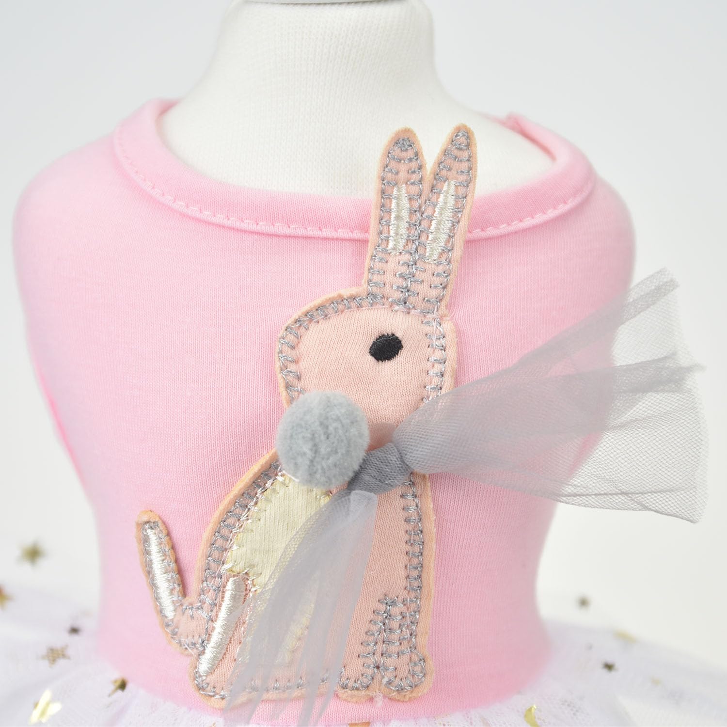 Fladorepet Happy Easter Dog Dress Pink Bunny Pet Cat Puppy Dresses Tutu Skirt Summer Small Dog Girl Shirt Clothes Rabbit Costume