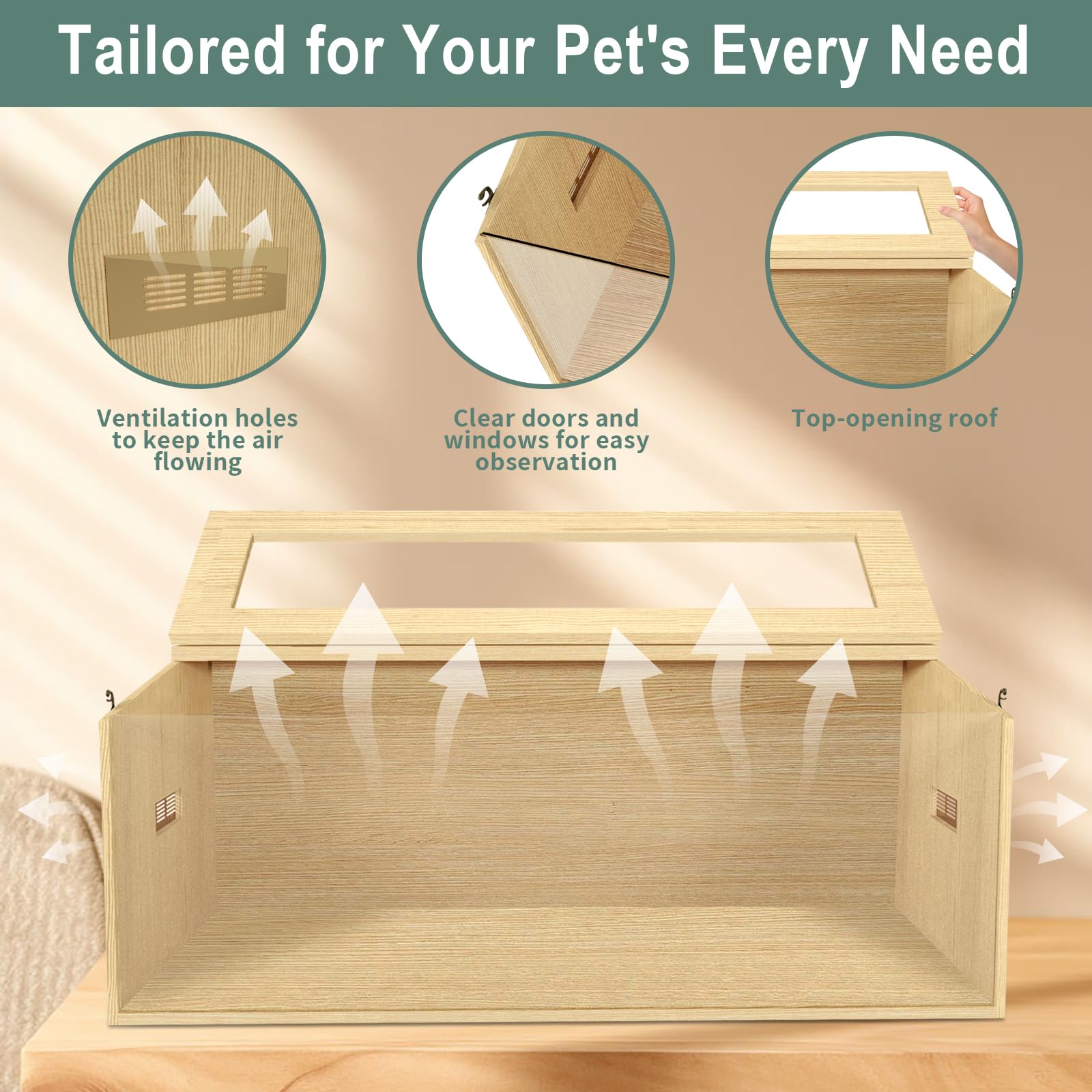 Large Hamster Cage 48'', Top Opening Lockable Roof, Gerbil Cage With Ventilation Window, Dwarf Hamster Cages And Habitats, Chewp