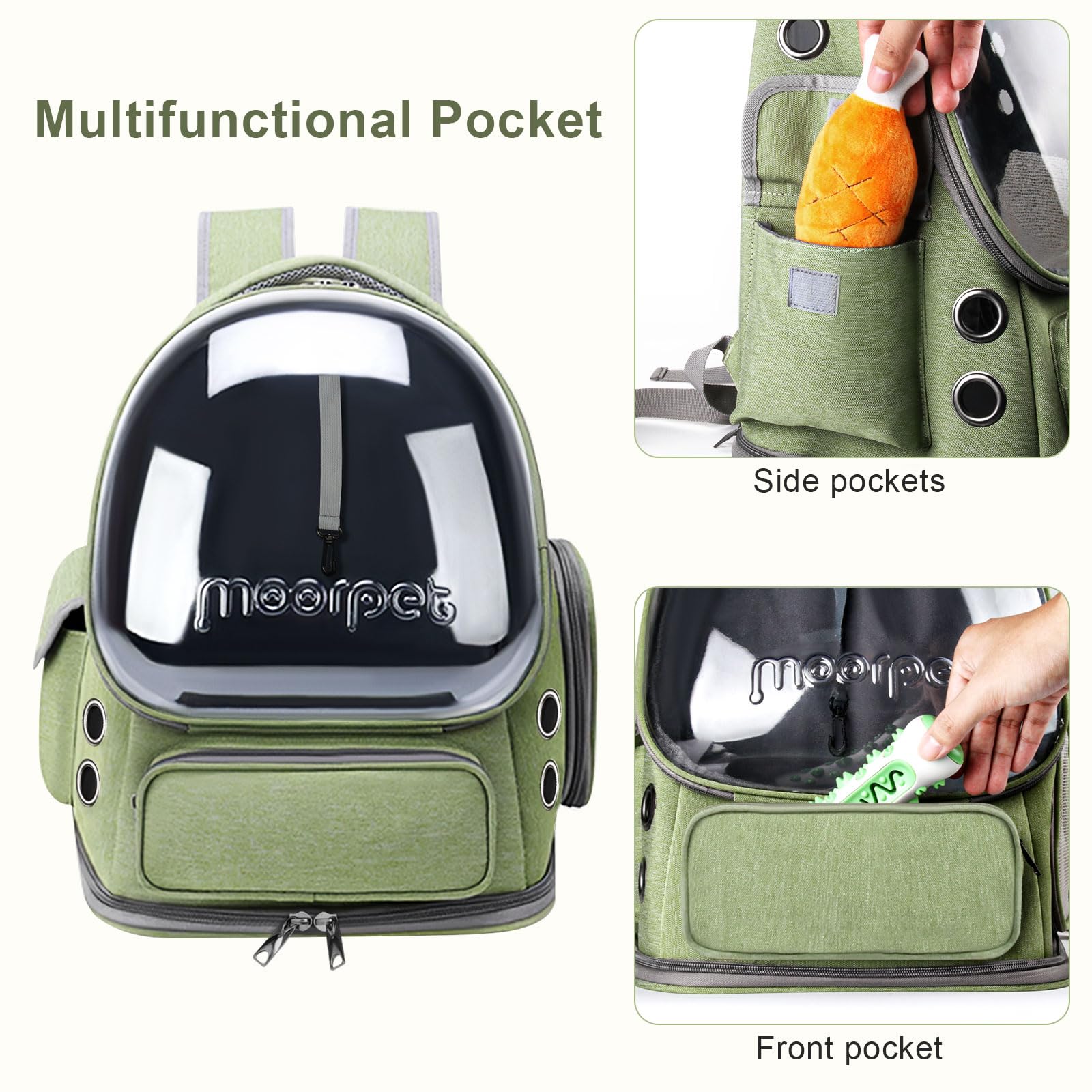 Cat Backpack Carrier, Breathable Cat Bubble Backpack Large Space Cat Carrier Backpack For Kitty Small Dog, Foldable Airline Appr