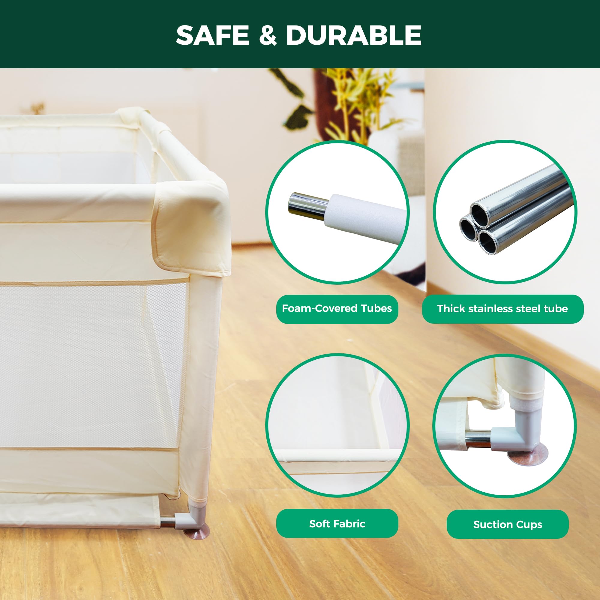 Fxw Dog Playpen With Door, 71X59X24 Inch Spacious Safe Play Area, Non-Slip Design Dog Pen Indoor With Bottom For Puppies, Small