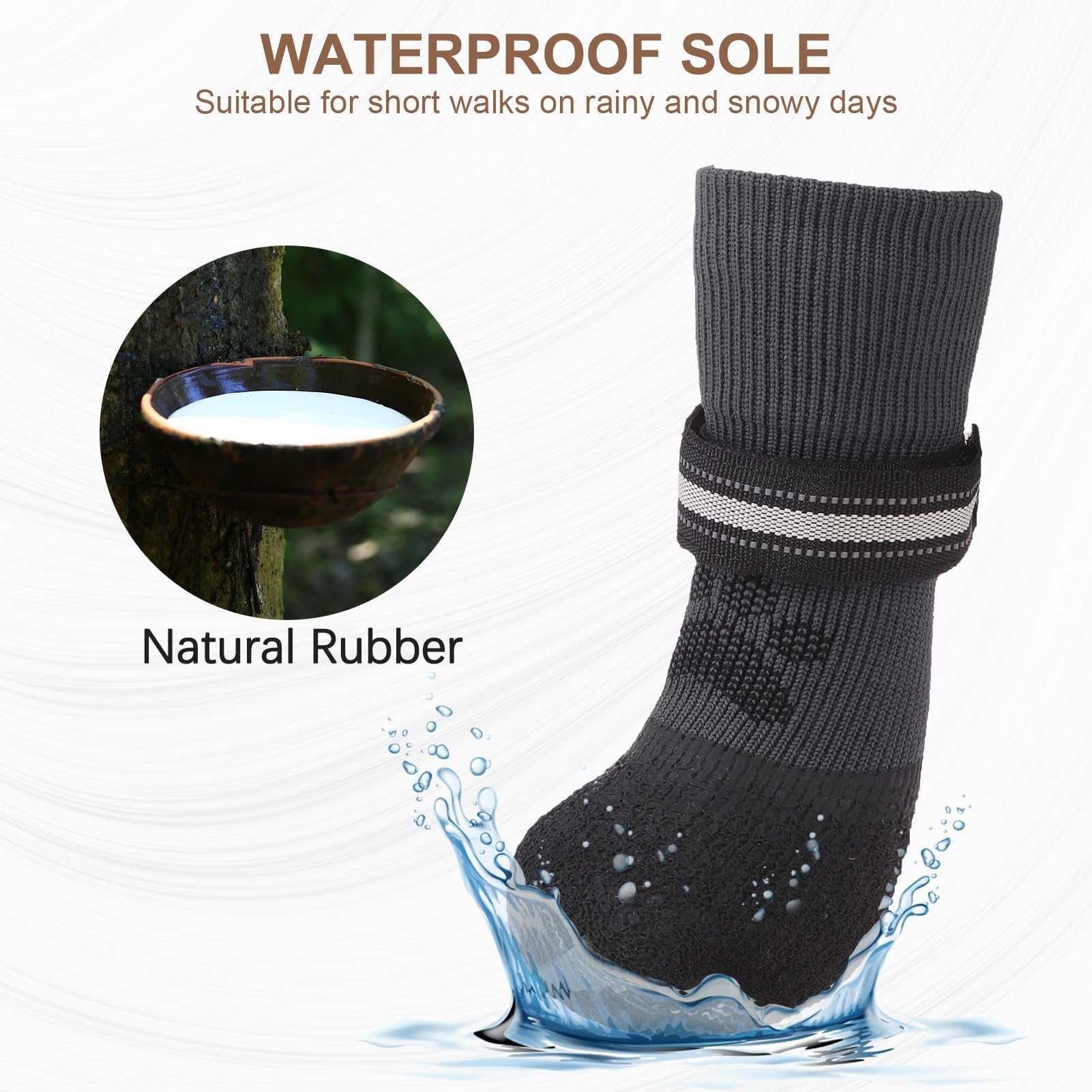 Bingpet Dog Socks To Prevent Licking Paws For Hardwood Floors Anti Slip,Waterproof Dog Shoes For Cold/Hot Pavement,Traction Cont