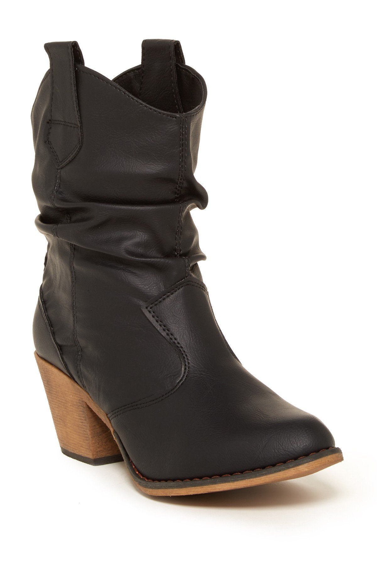 Charles Albert Womens Boot - Modern Western Cowboy Distressed Boot With Pull-Up Tabs (Black, 7)