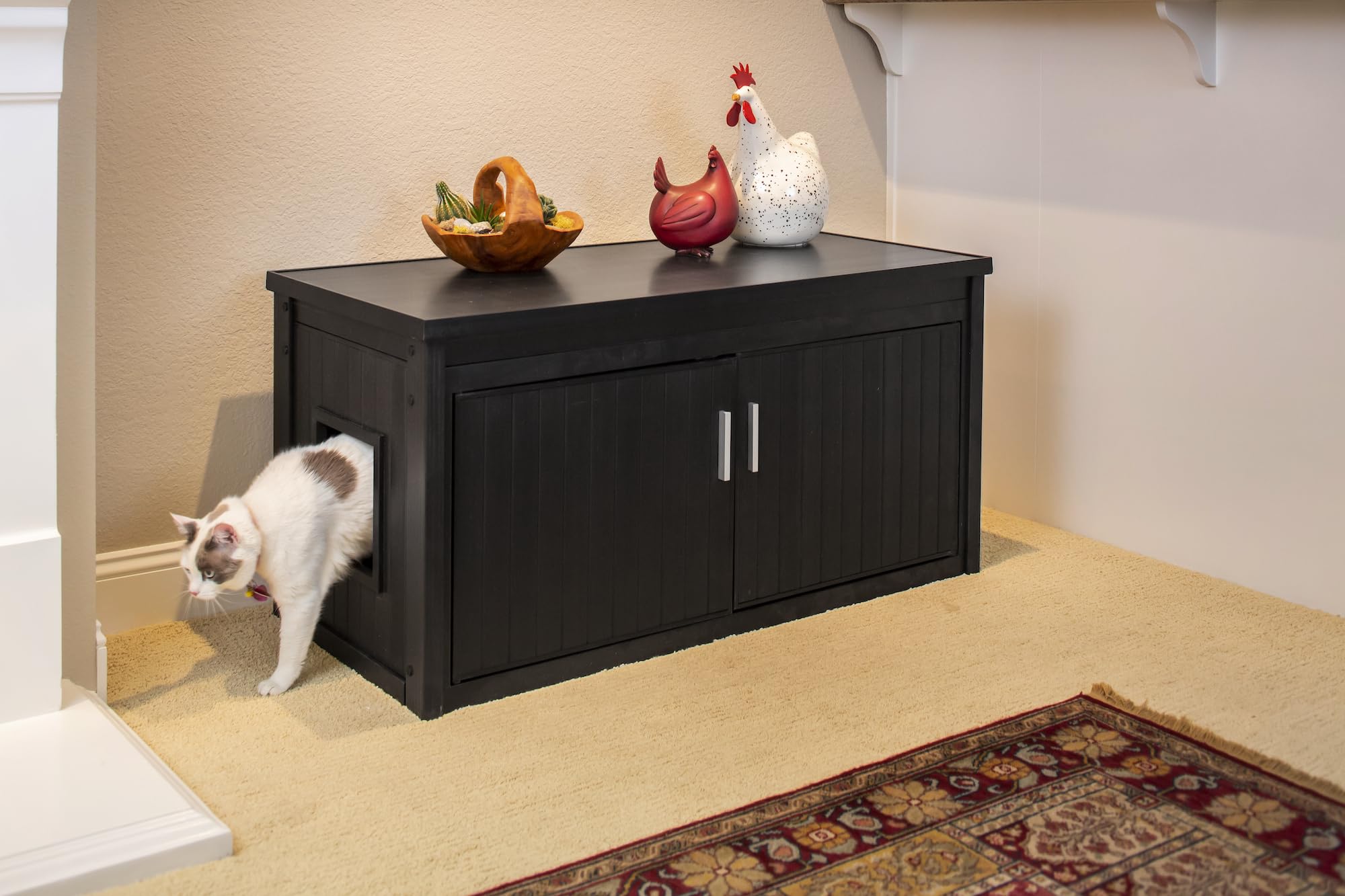 New Age Pet LitterLoo Bench Cat Litter Box Cover - Non-Toxic ECOFLEX | Odor & Moisture Resistant | Multiple Cats & Automatic Litter Boxes | 10yr Warranty