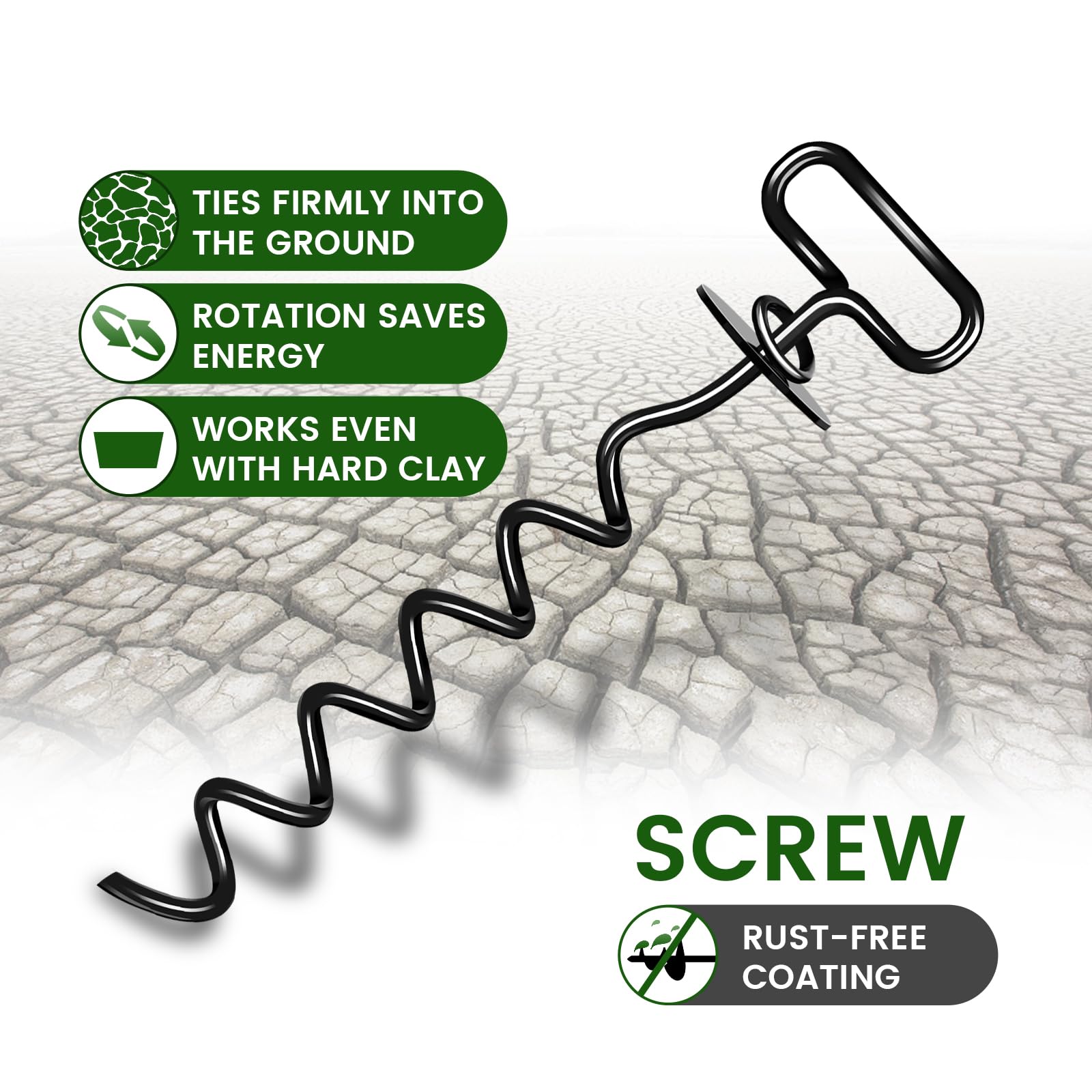 Payivsve Dog Stake, Heavy Duty Dog Tie-Outs & Stakes (140Lbs), Screw In Dog Yard Stake, Yard Stake For Dogs, Easy Installation, Suitable For Yard, Park, Beach, Camping