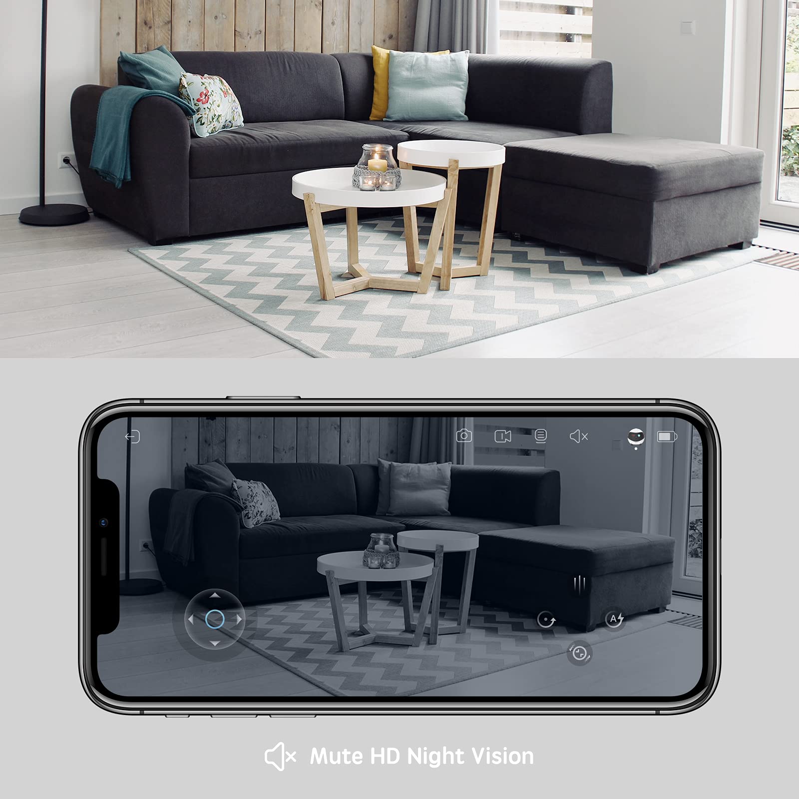 Enabot Home Security Camera Ebo Se: 1080P Indoor Cam Battery-Operated, Auto-Recharge, Night Vision, Wireless Camera For Pet/Elde