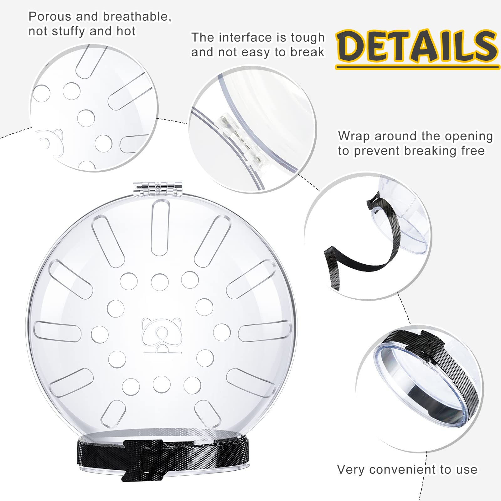 Cat Muzzle Helmet Cat Mouth Cover Helmet Pet Grooming Muzzle Kitten Adjustable Hood Transparent Breathable Dog Face Mask Groomin