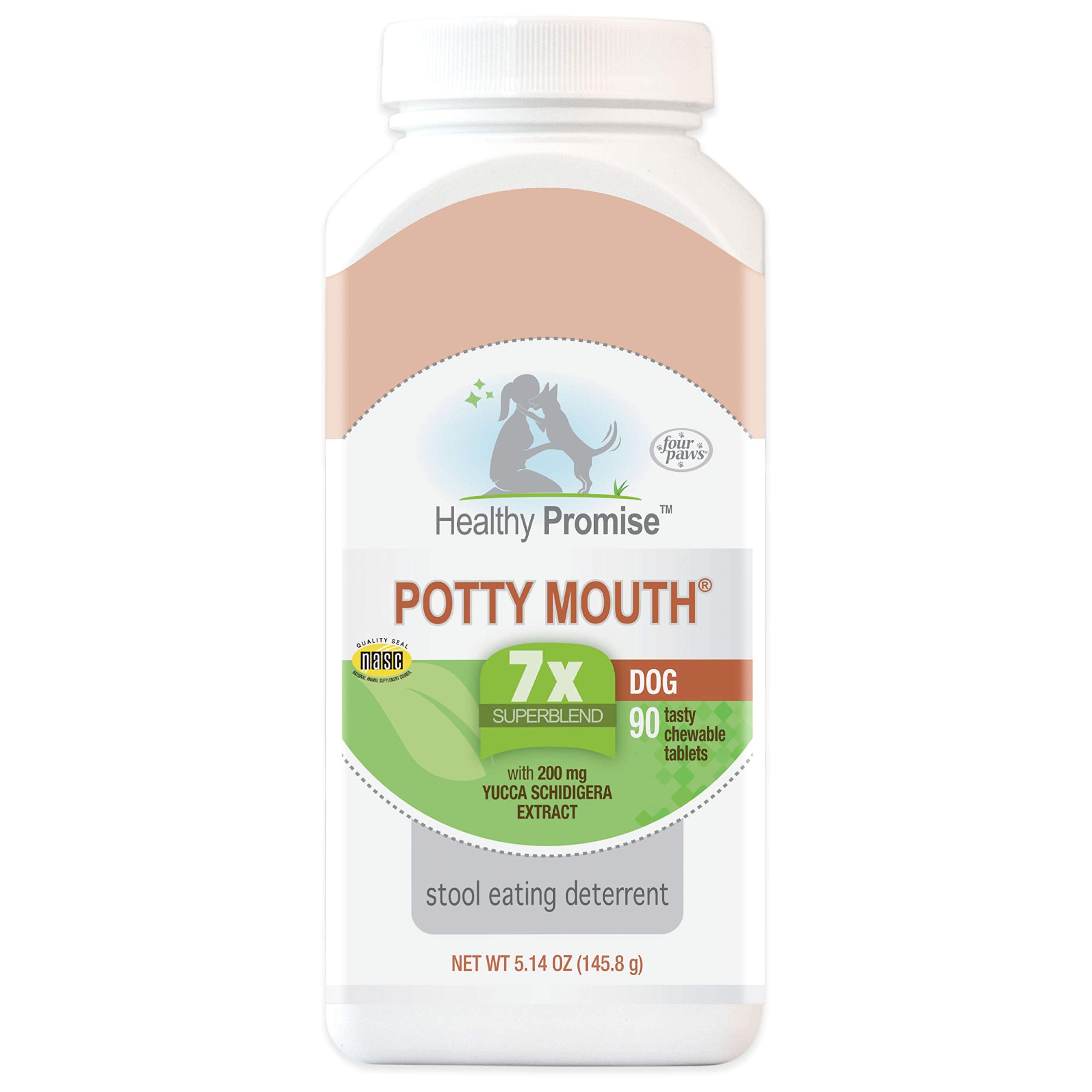 Four Paws Healthy Promise Potty Mouth Tablets - Coprophagia Stool Eating Deterrent For Dogs 90 Count