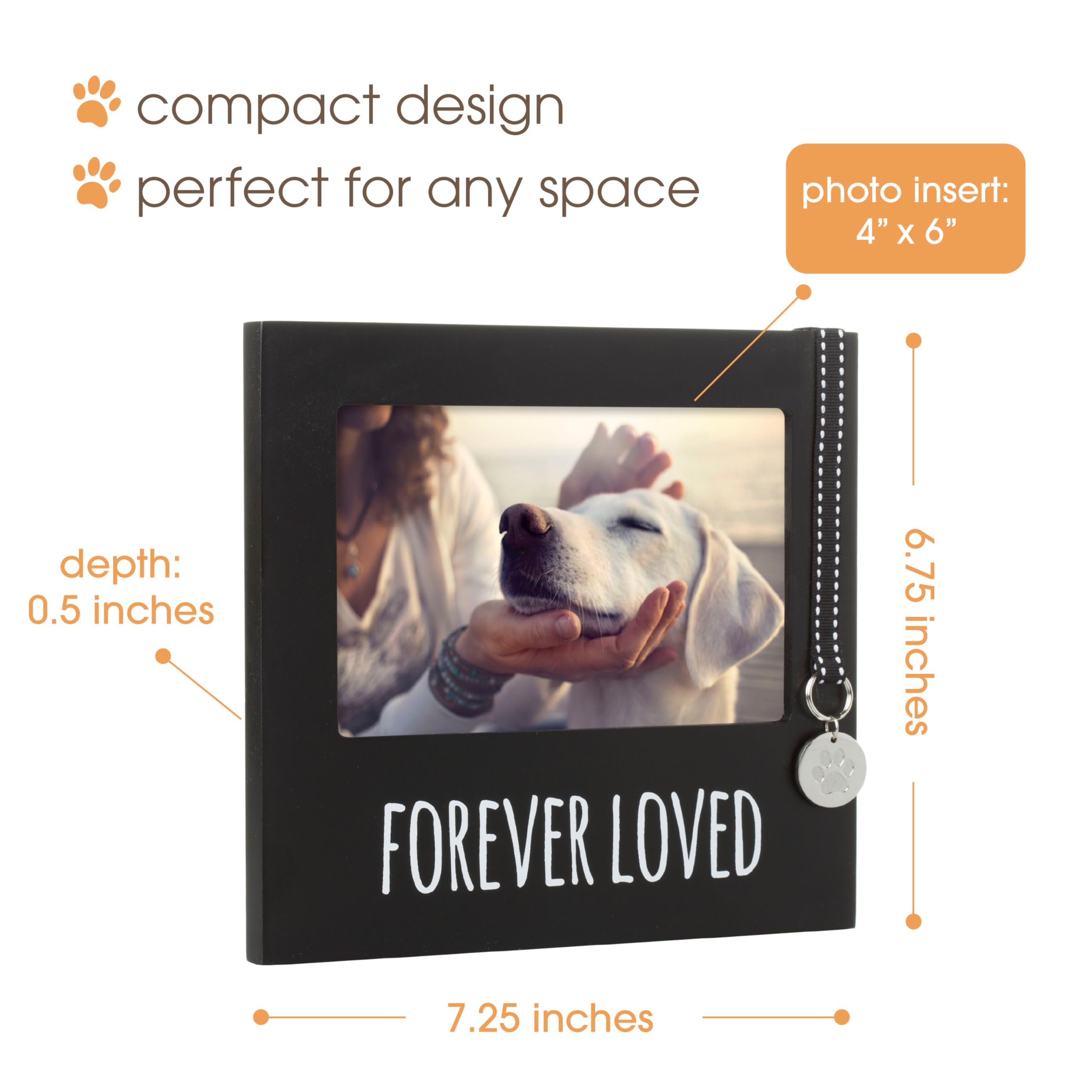 Pearhead Forever Loved Pet Keepsake Picture Frame, Photo Frame For Pet Owners And Dog Lovers, Ideal Memorial Gift For Loss Of Do