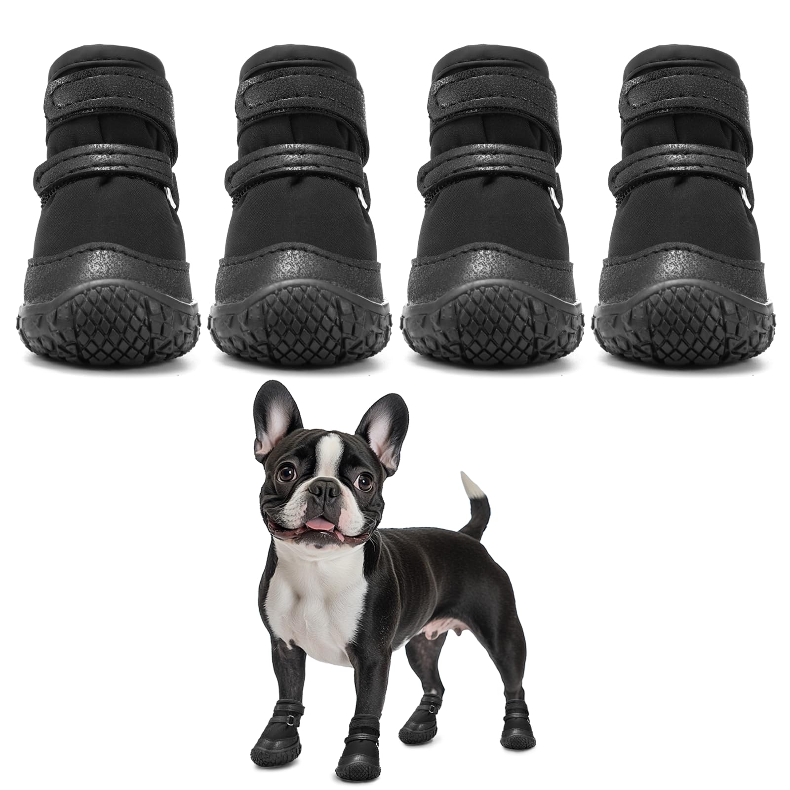 Hcpet Dog Shoes For Small Dogs, Puppy Dog Boots & Paw Protectors For Winter Snowy, Summer Hot Pavement, Outdoor Walking Adjustab