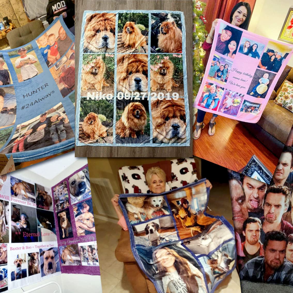 Shinesand Loss Of Dog Gifts Customized,Custom Dog Blanket Personalized With Photo Picture & Name,Pet Blanket For Dog Puppy Cat,S
