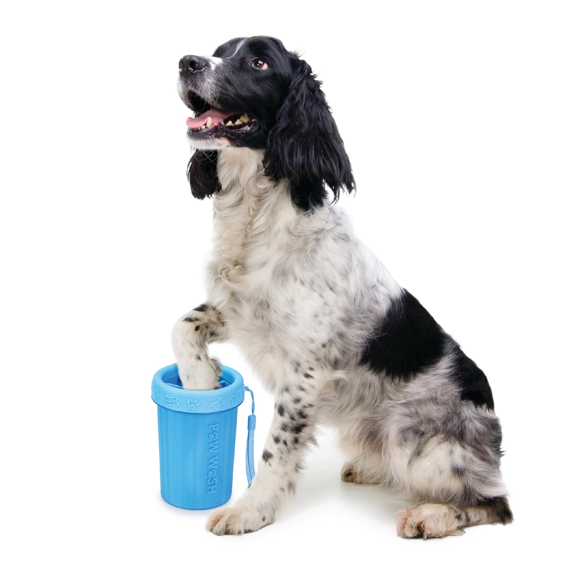 Nice Paws - Dog Paw Cleaner - Blue - Medium - 1 Count - Portable Dog Paw Washer With Microfiber Towel, For Muddy Paws, Medium Do