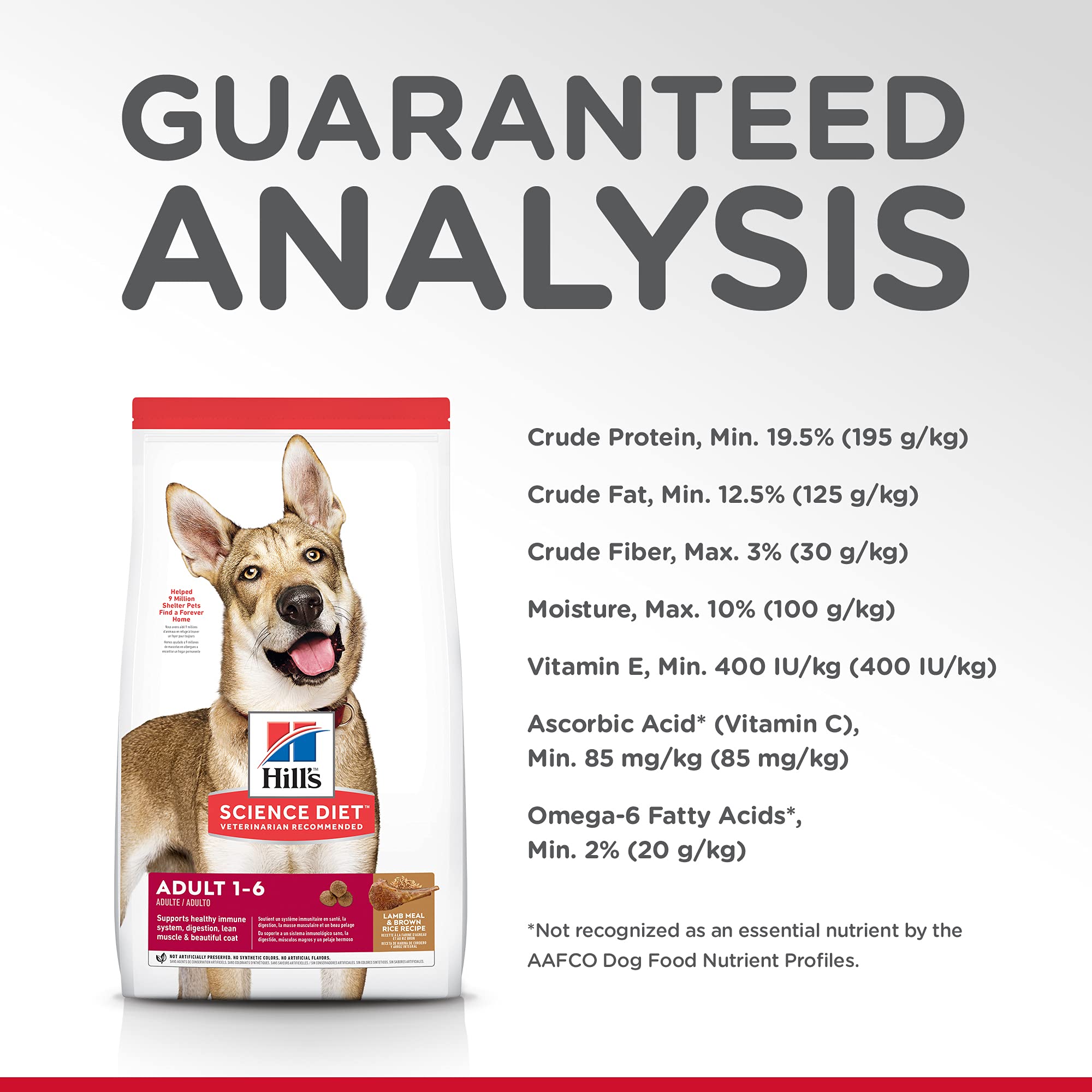 Hills Science Diet Adult 1-6, Adult 1-6 Premium Nutrition, Dry Dog Food, Lamb & Brown Rice, 33 lb Bag