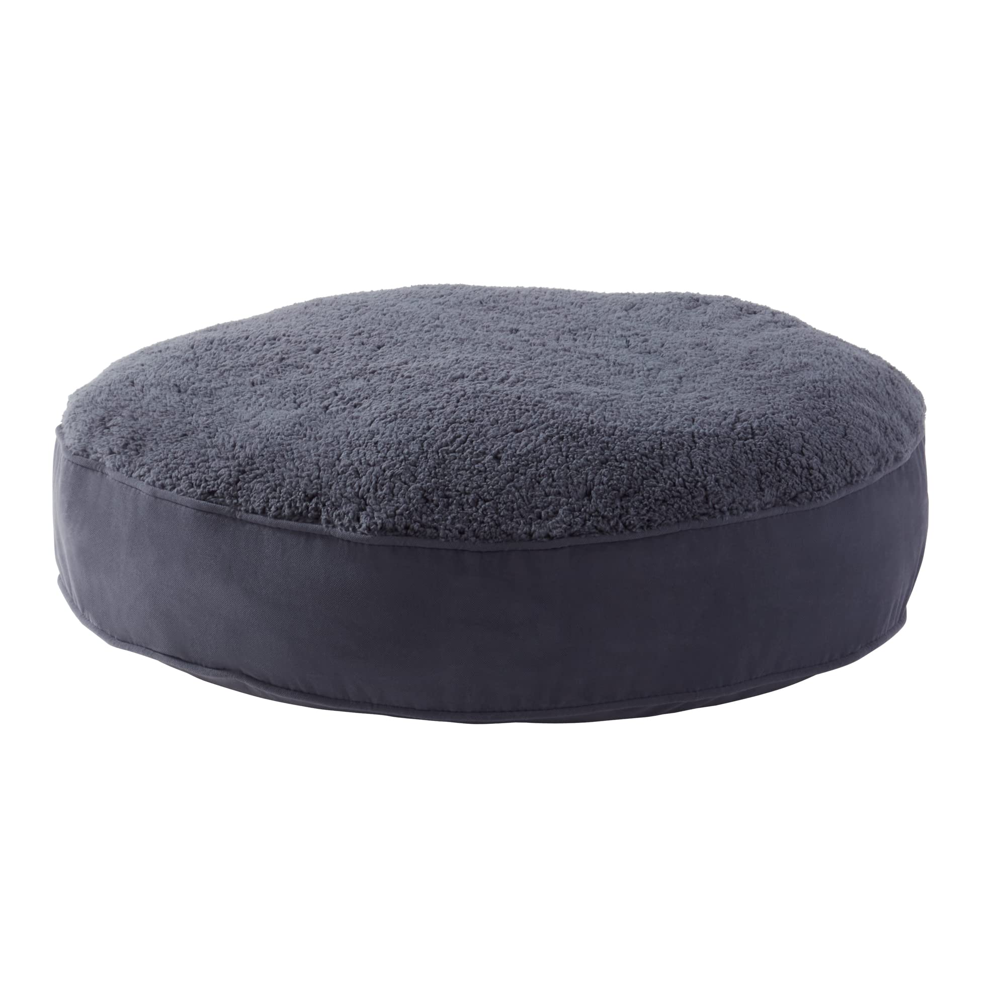 Happy Hounds Scout Deluxe Round Pillow Style Sherpa Dog Bed, Medium (36 X 36 In.), Prussian Blue, 36.0'' L X 36.0'' W X 6.0'' Th