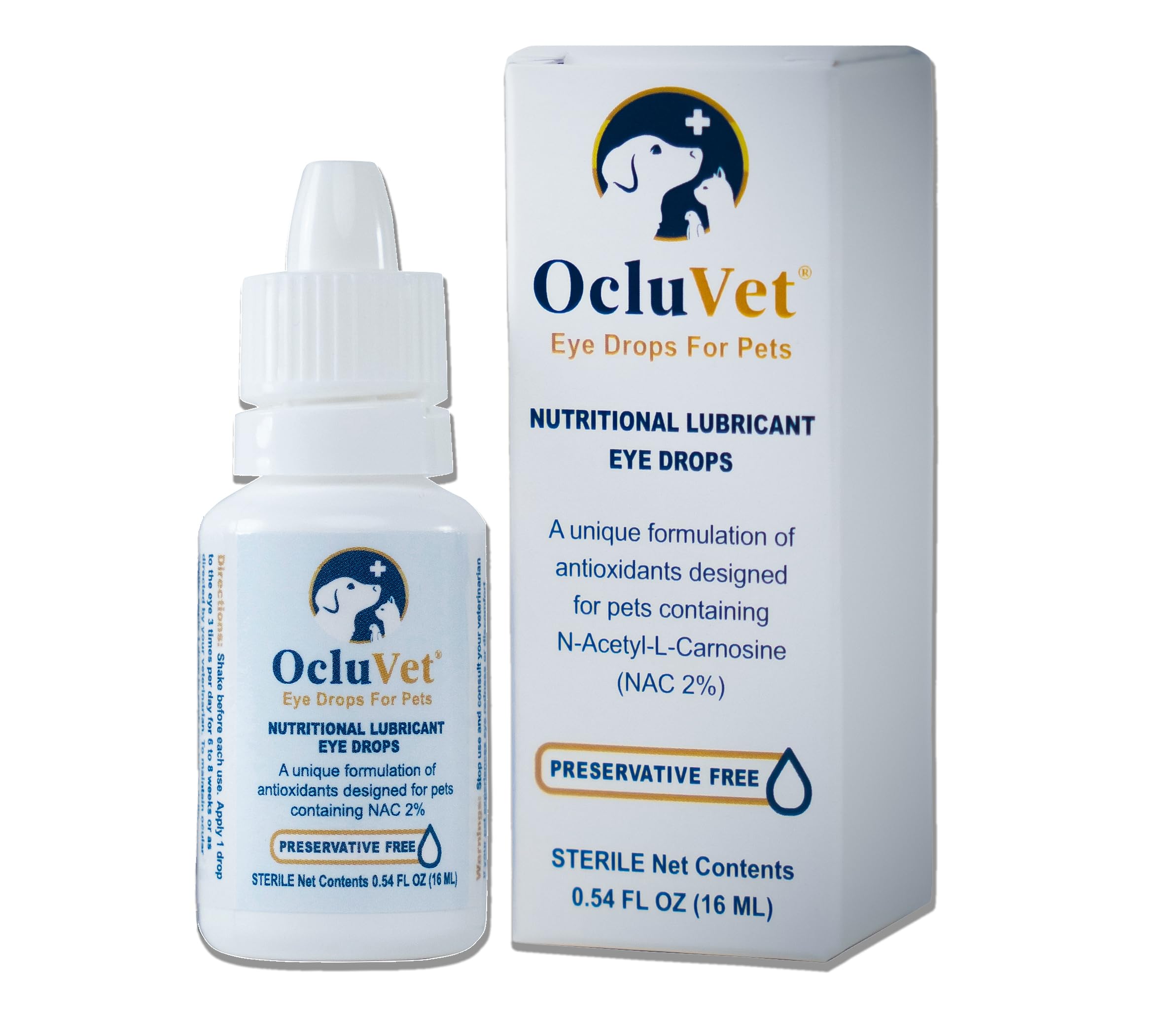 OcluVet Eye Drops for Pets | Clinically Studied Antioxidants for Pets with Cataracts | Made in The USA | Includes 2% N-Acetyl-L-