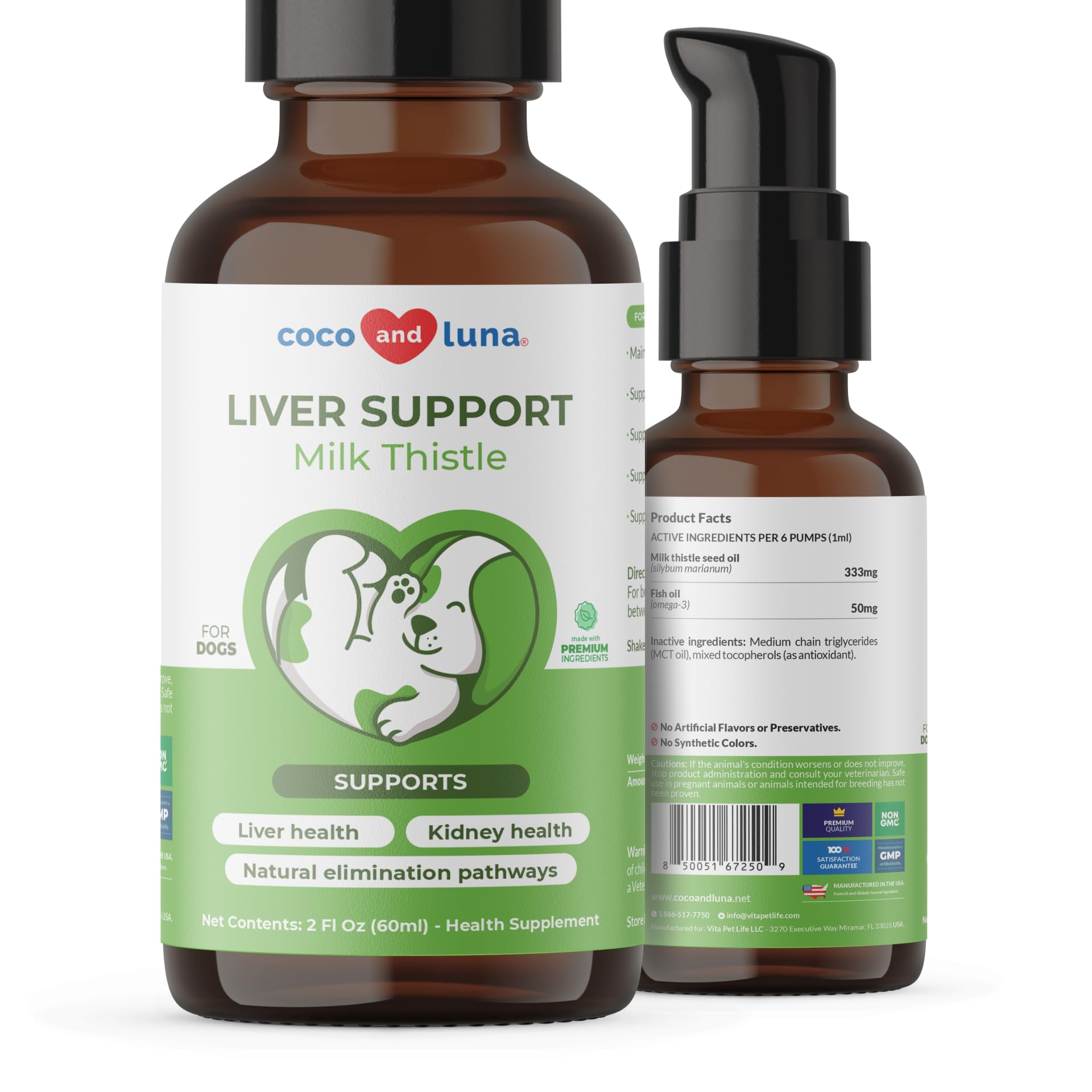 Milk Thistle for Dogs - Liver and Kidney Support - Hepatic Support with EPA & DHA - Detox - Liver Supplement with Choline and L-