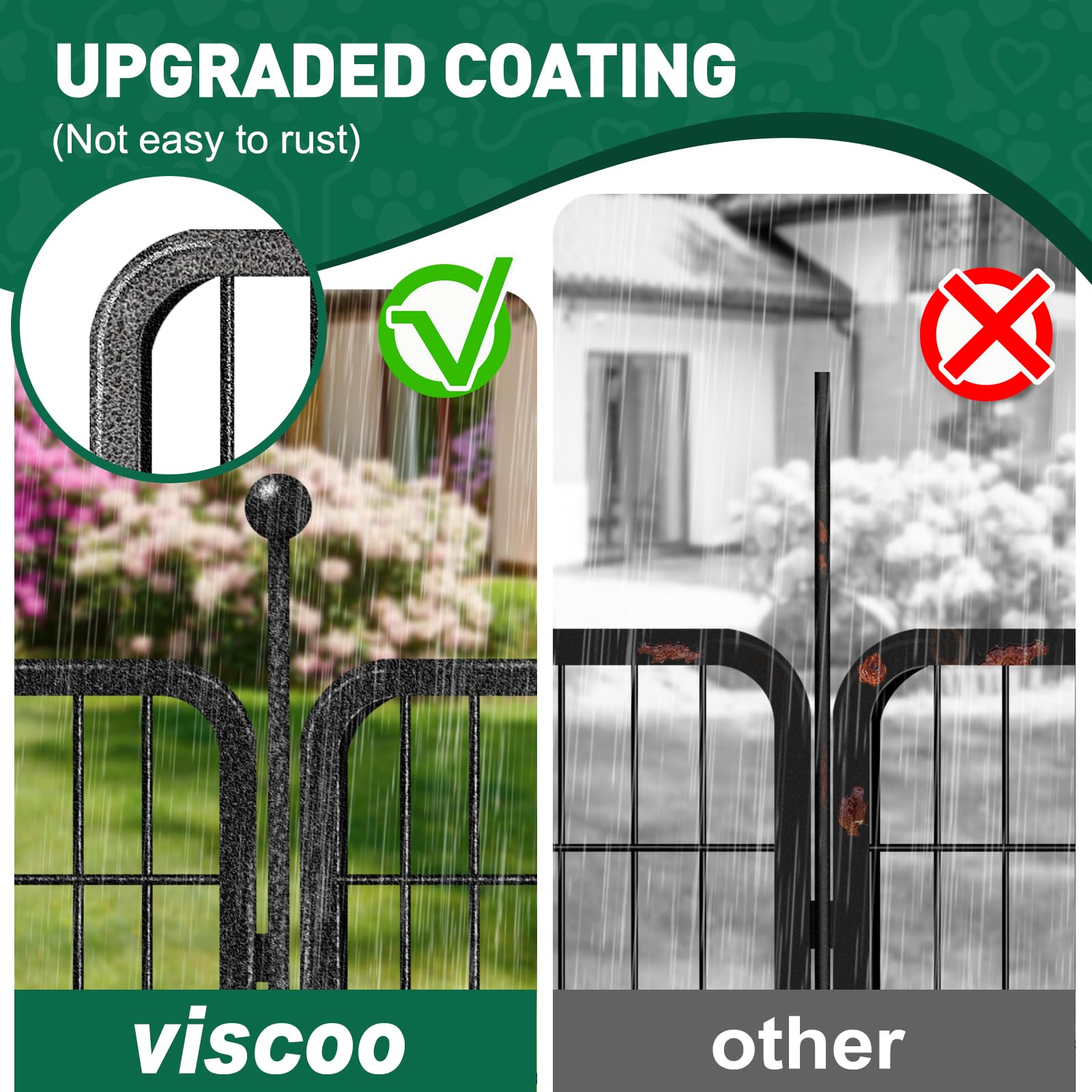 Dog Playpen Outdoor, 8 Panels 40' High Heavy Duty Metal Dog Pen, Pet Fence For Large/Medium/Small Dogs, With Doors Foldable Met