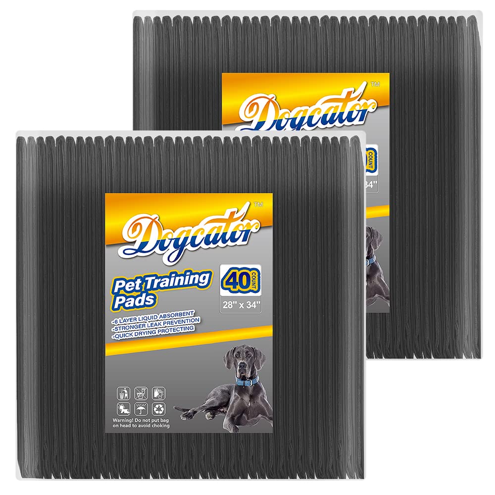 Dogcator 80 Count Charcoal Pee Pads For Dogs, 28''X34'' Activated Charcoal Dog Pee Pads, Odorless Potty Pads, Xl Disposable Pupp