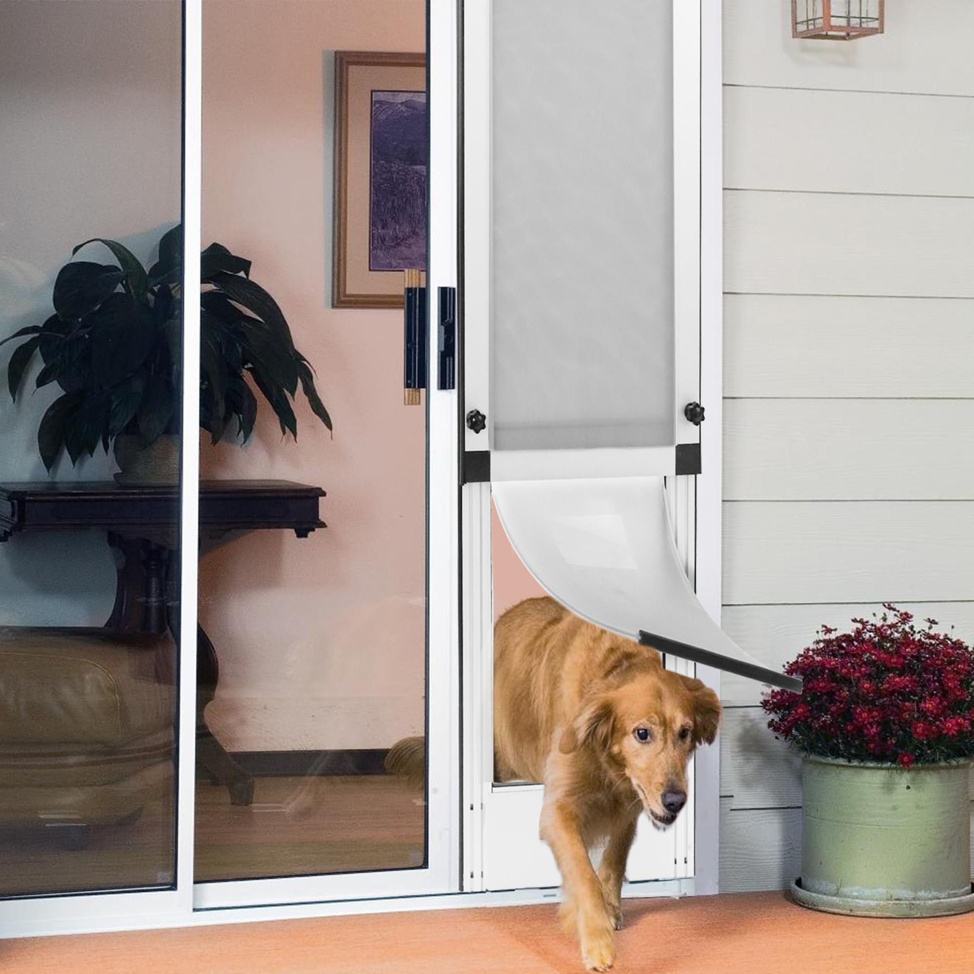 Fantrek Extra Large Dog Door For Sliding Door - X Large Dog Door For Sliding Glass Door - Pet Door For Patio Slider Insert