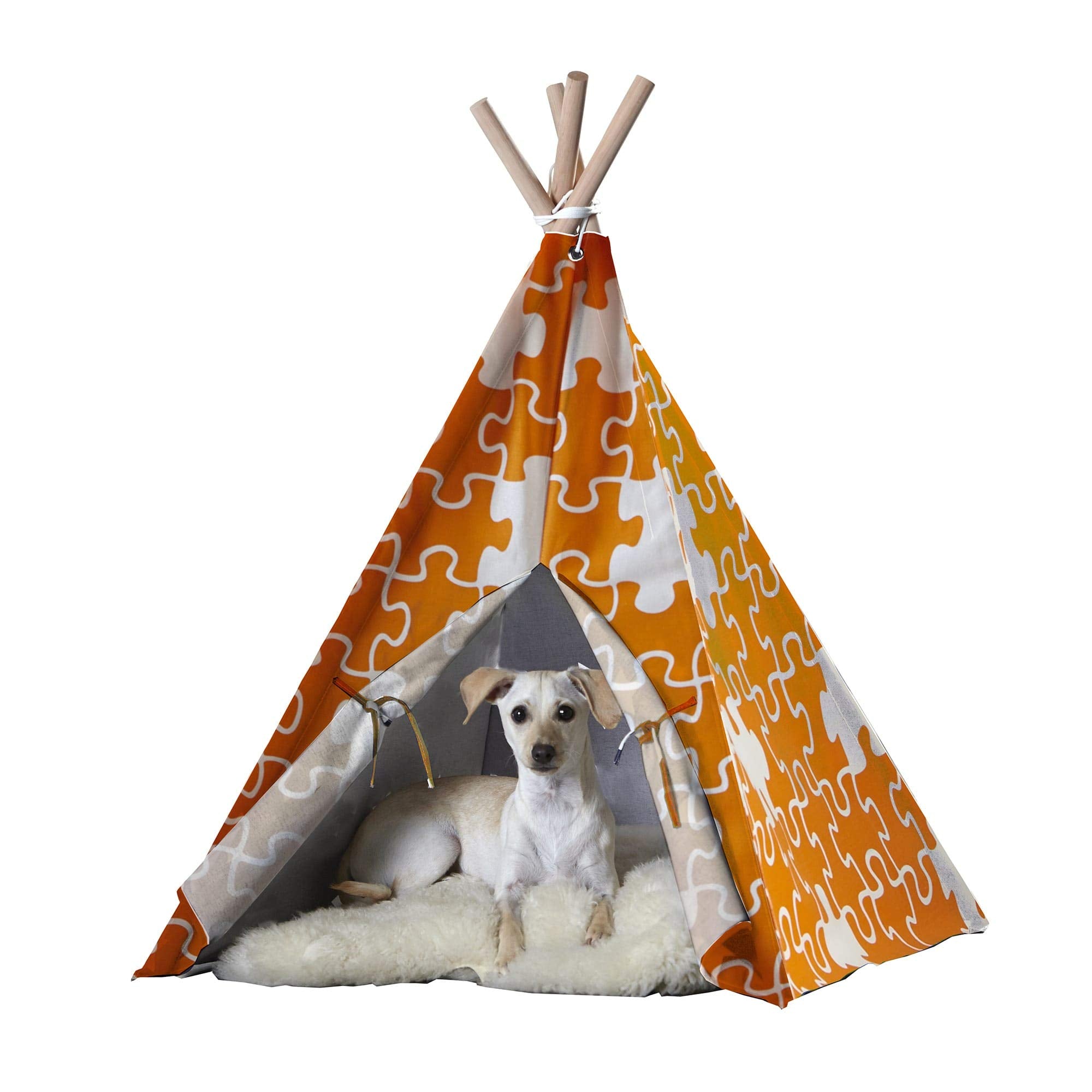 Pet Teepee, Orange Puzzle , Medium