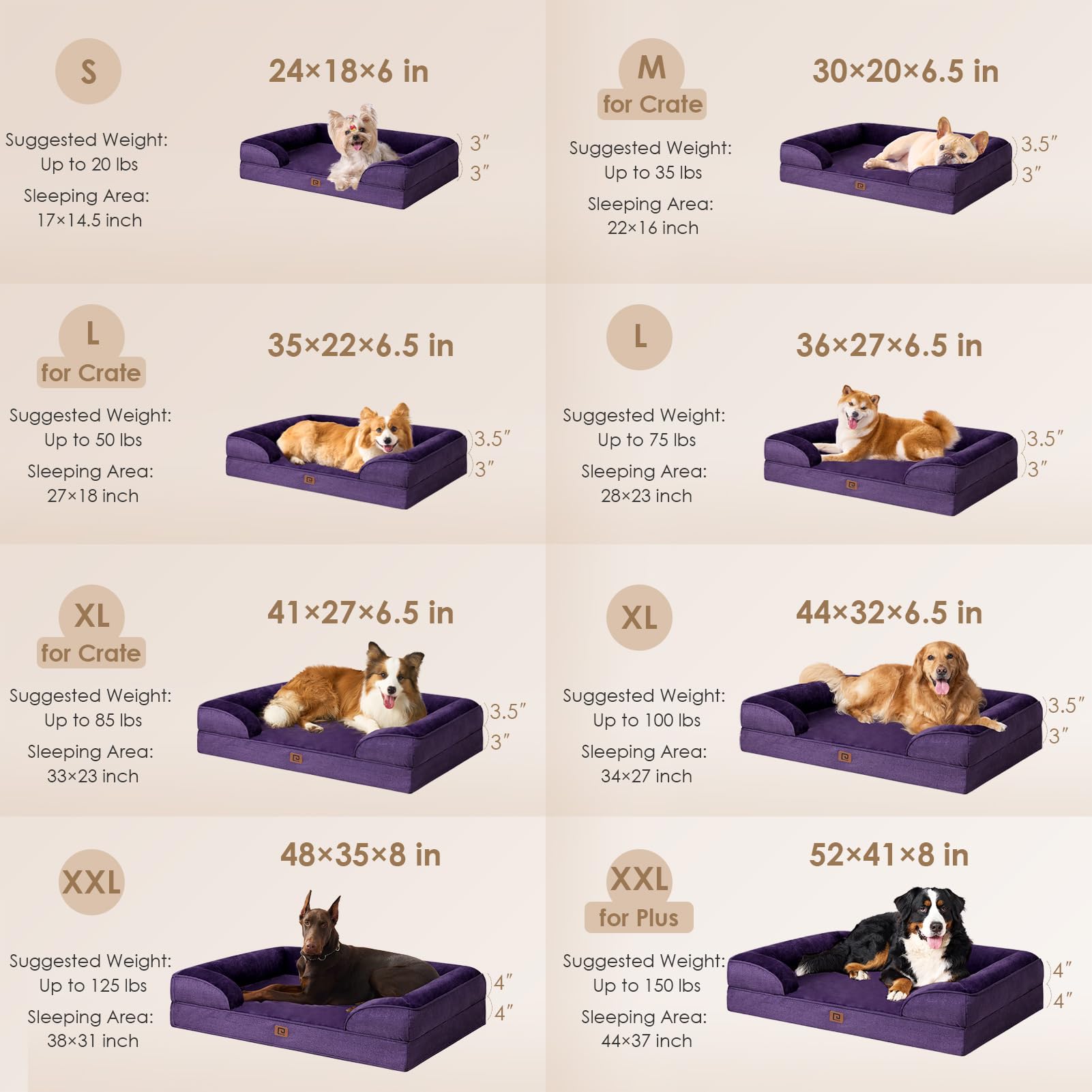Eheyciga Orthopedic Xl Dog Beds, Waterproof Memory Foam Dog Bed For Extra Large Dogs, Non-Slip Bottom And Egg-Crate Foam Big Pet