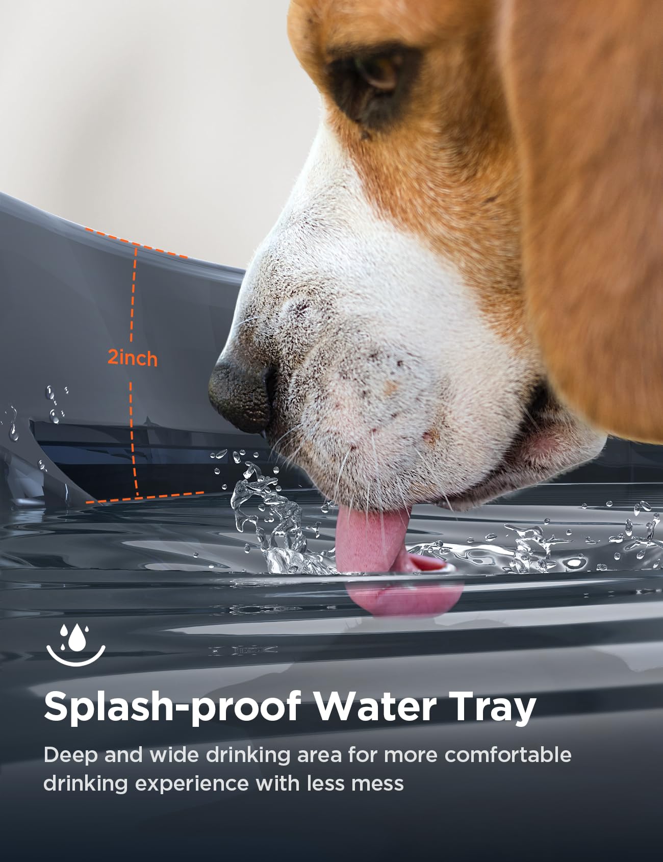 7L/1.8Gal Dog Water Fountain For Large Dog, Feelneedy Dog Water Bowl Dispenser Pet Water Fountain, Water Dispenser For Dogs With