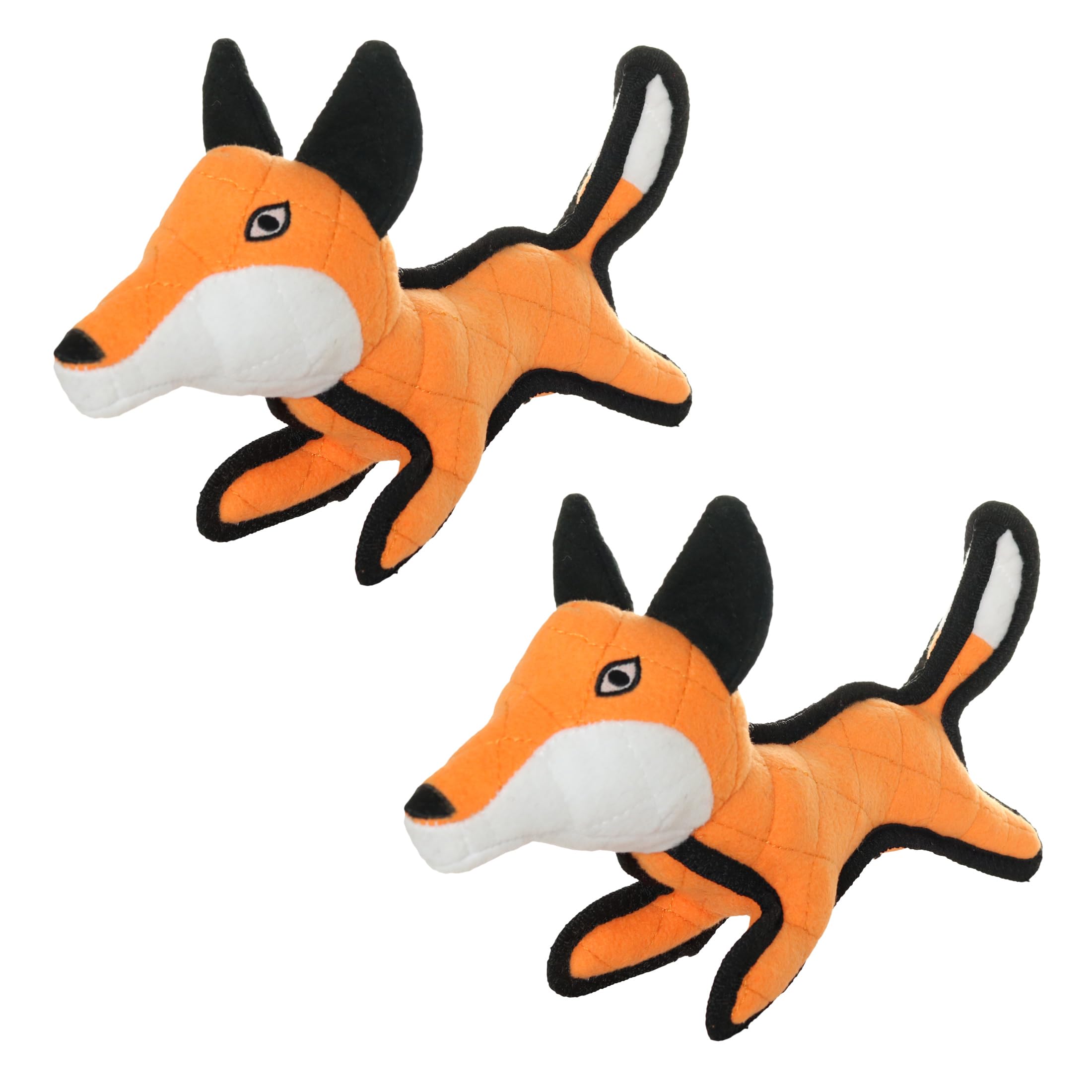 TUFFY - 2 Pack Original : Fox Dog Toy : Ultra Durable Plush Dog Toy with Multiple Layers & Reinforced Seams, Washable and Floats