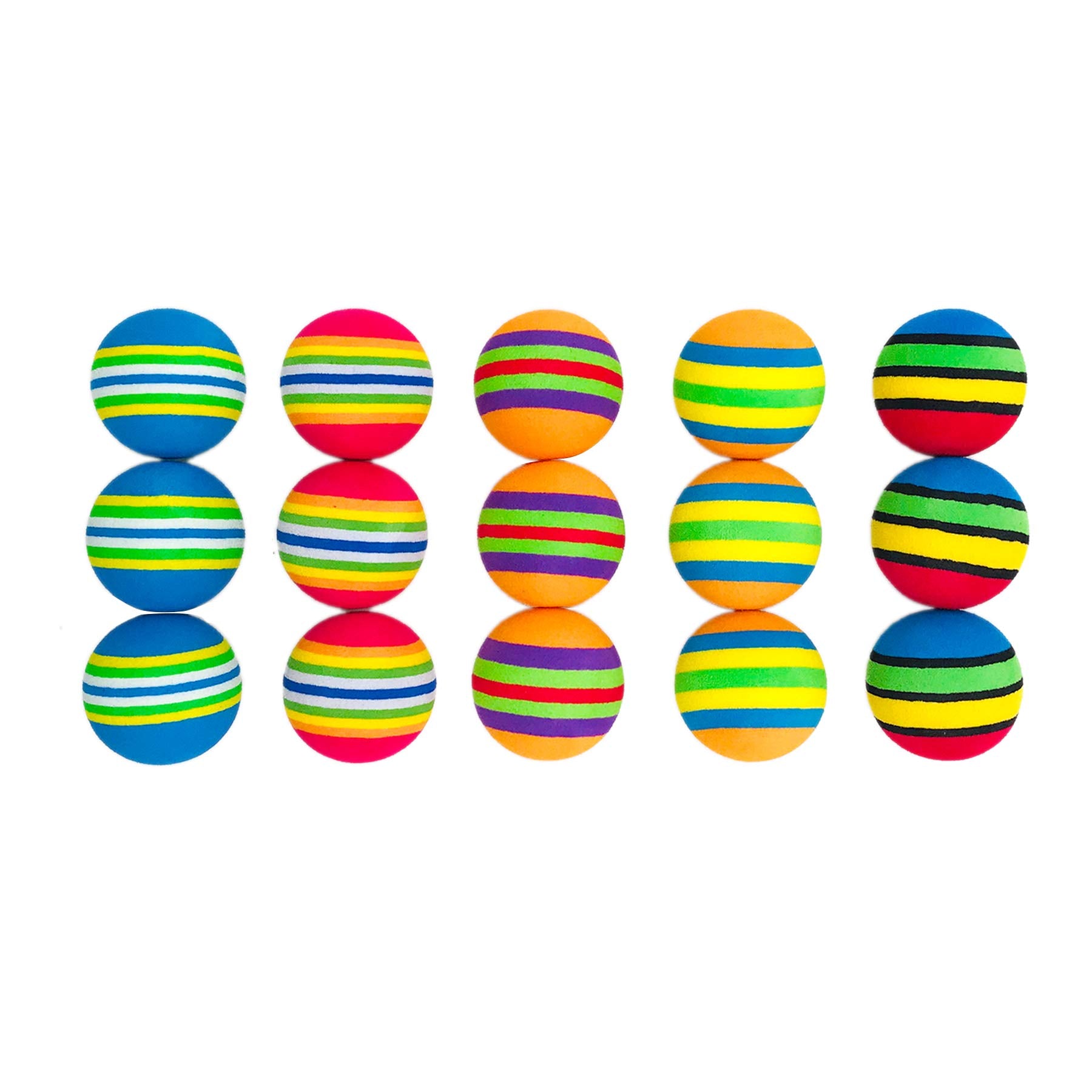 Pet Show 15Pcs 1.4' Interactive Cat Toy Balls For Indoor Cats Colorful Rainbow Soft Foam Kitten Toys Ball For Small Dogs Puppies Quiet Playing Stuff