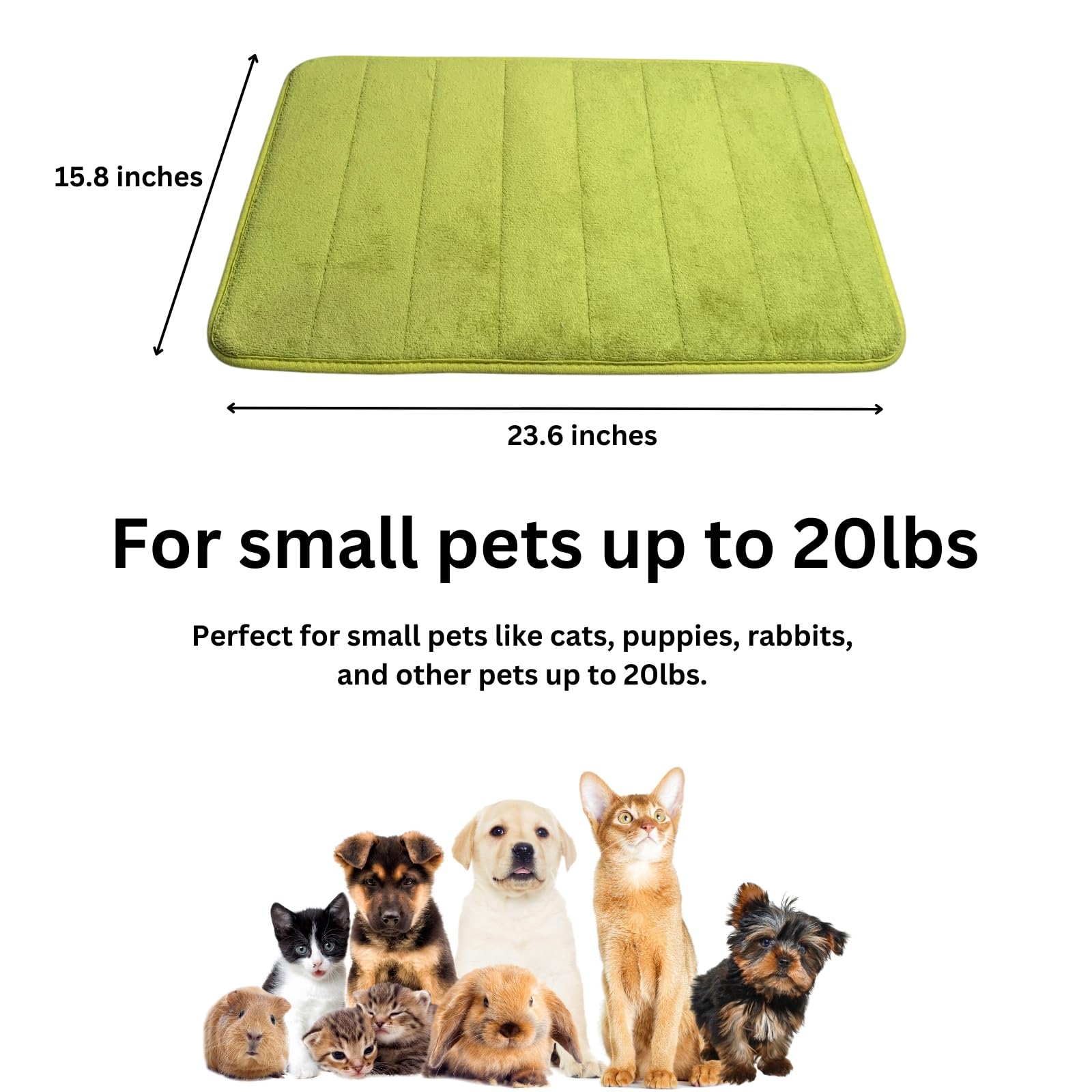 Washable Pet Bed Mat (23.6 x 15.8 Inch) - 3-Pack for Indoor/Outdoor Use, Soft Sleeping Mat for Cats, Small Pets, Kitty, Puppy, R