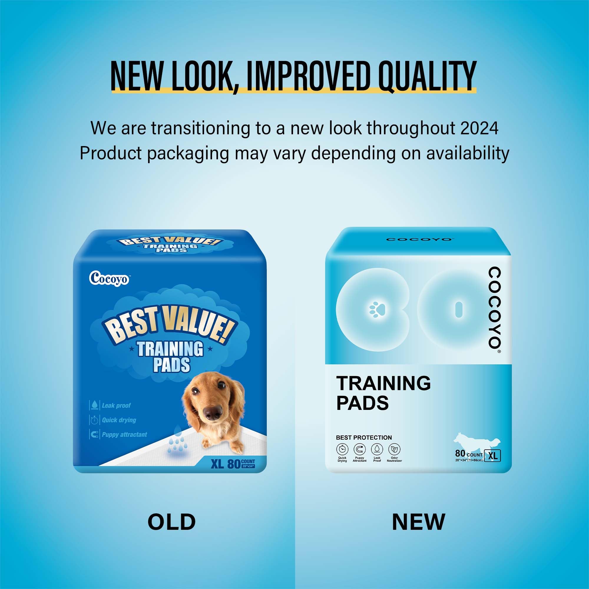 COCOYO Best Value Training Pads, 28 by 34 XL, 80 Count,Blue and White