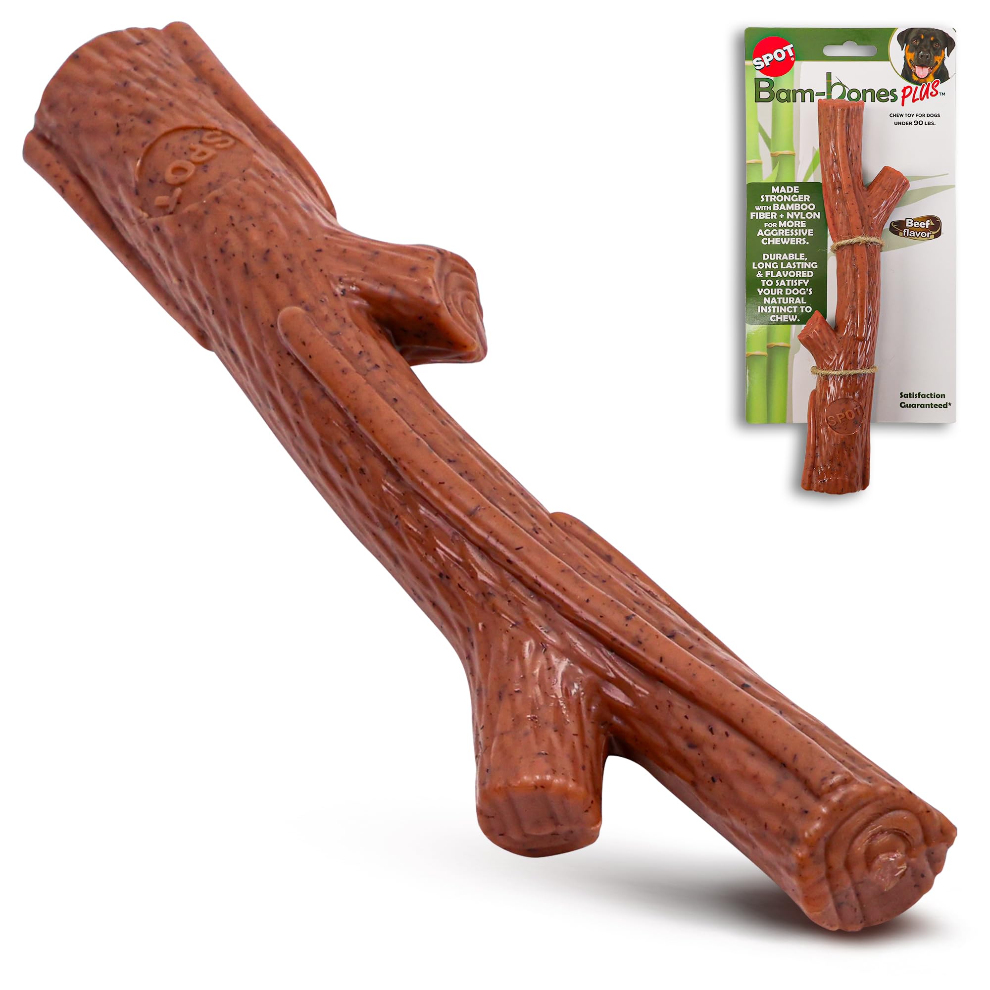Spot By Ethical Products- Bambone Bamboo Stick Durable Dog Chew Toy For Aggressive Chewers - Great Dog Chew Toy For Puppies And Puppy Teething Toy - A Non Splintering Alternative To Real Wood - Large