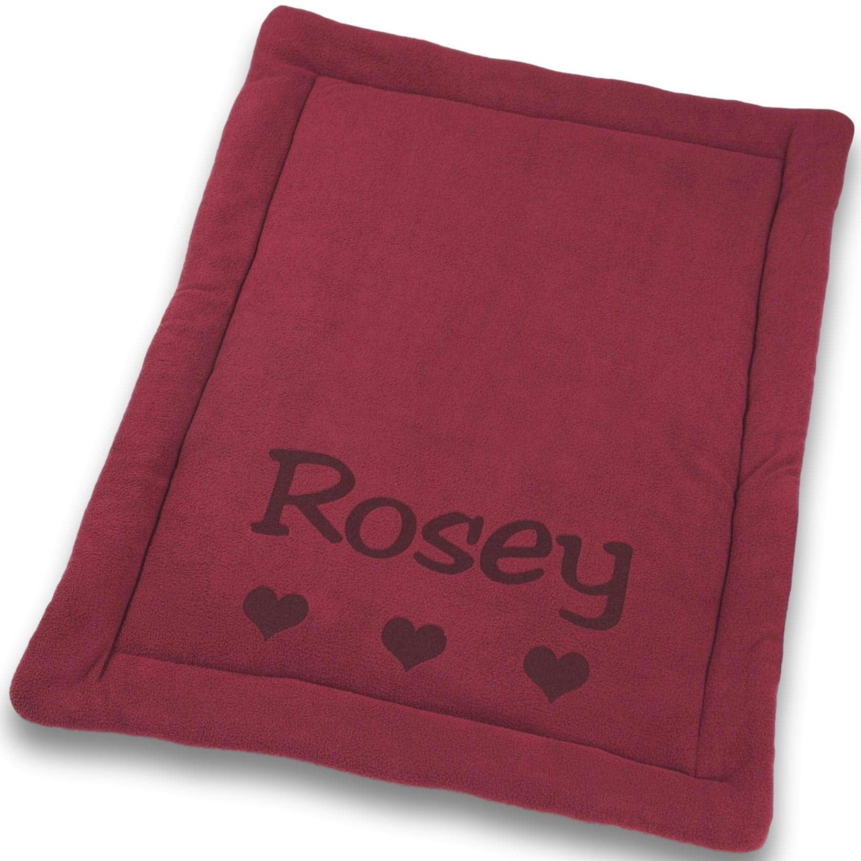 Custom Catch Personalized Dog Mat - Gift For Crate Cushion, Puppy Sleeping Blanket, Kennel Bed Pad - Large - L - Gray, Purple, Blue, Maroon, Beige