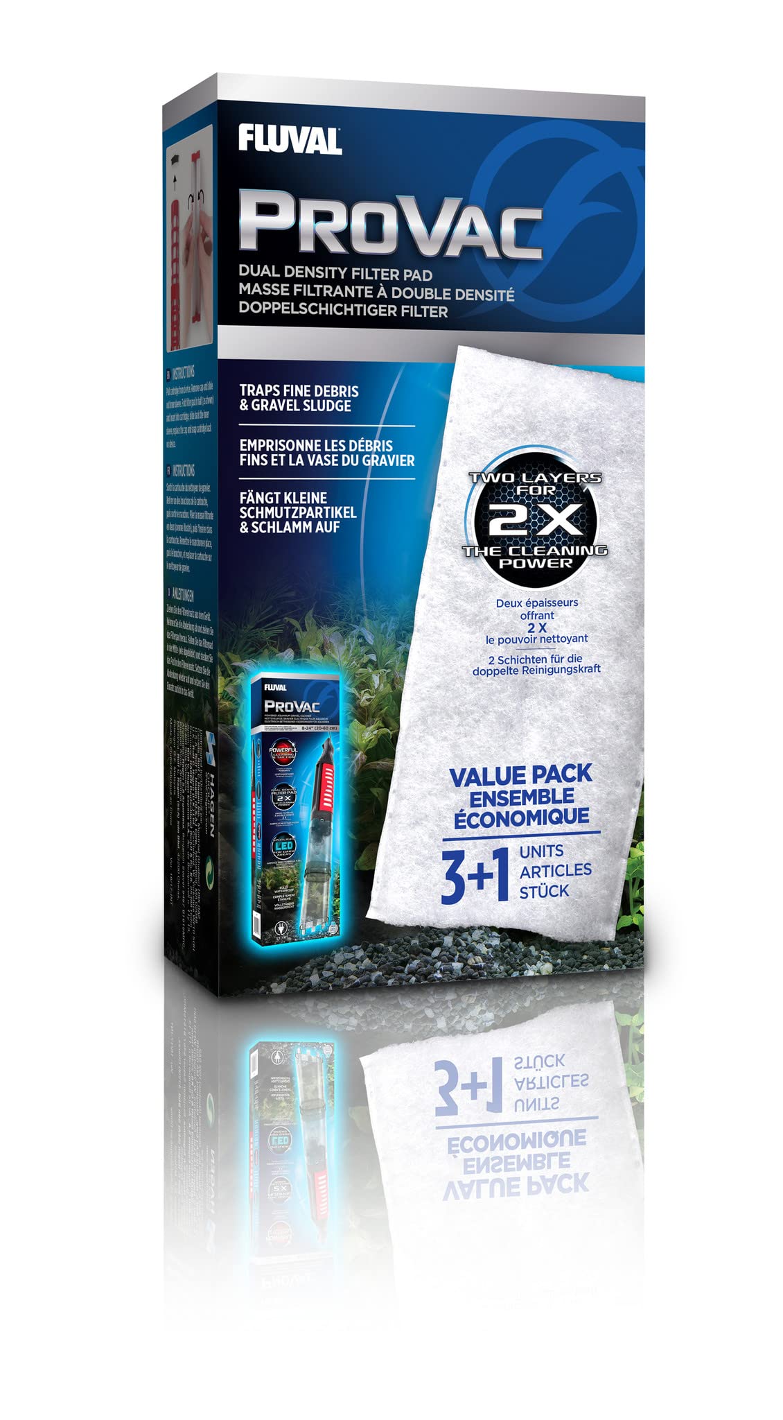 Fluval ProVac Dual Density Filter Pad - 4 pack