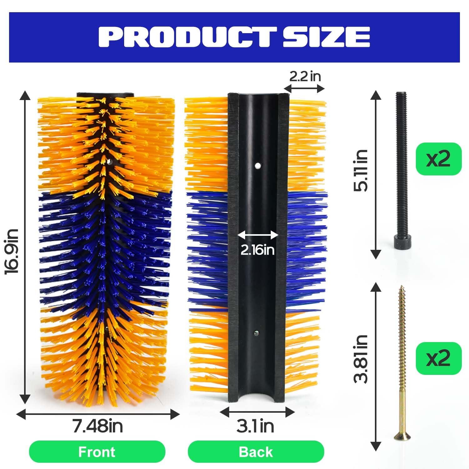 Conli 2 Pcs Livestock Scratching Brush With 8 Screws, Horse Brushes For Grooming, Cow Scratcher Goat Scratching Post Relieves It