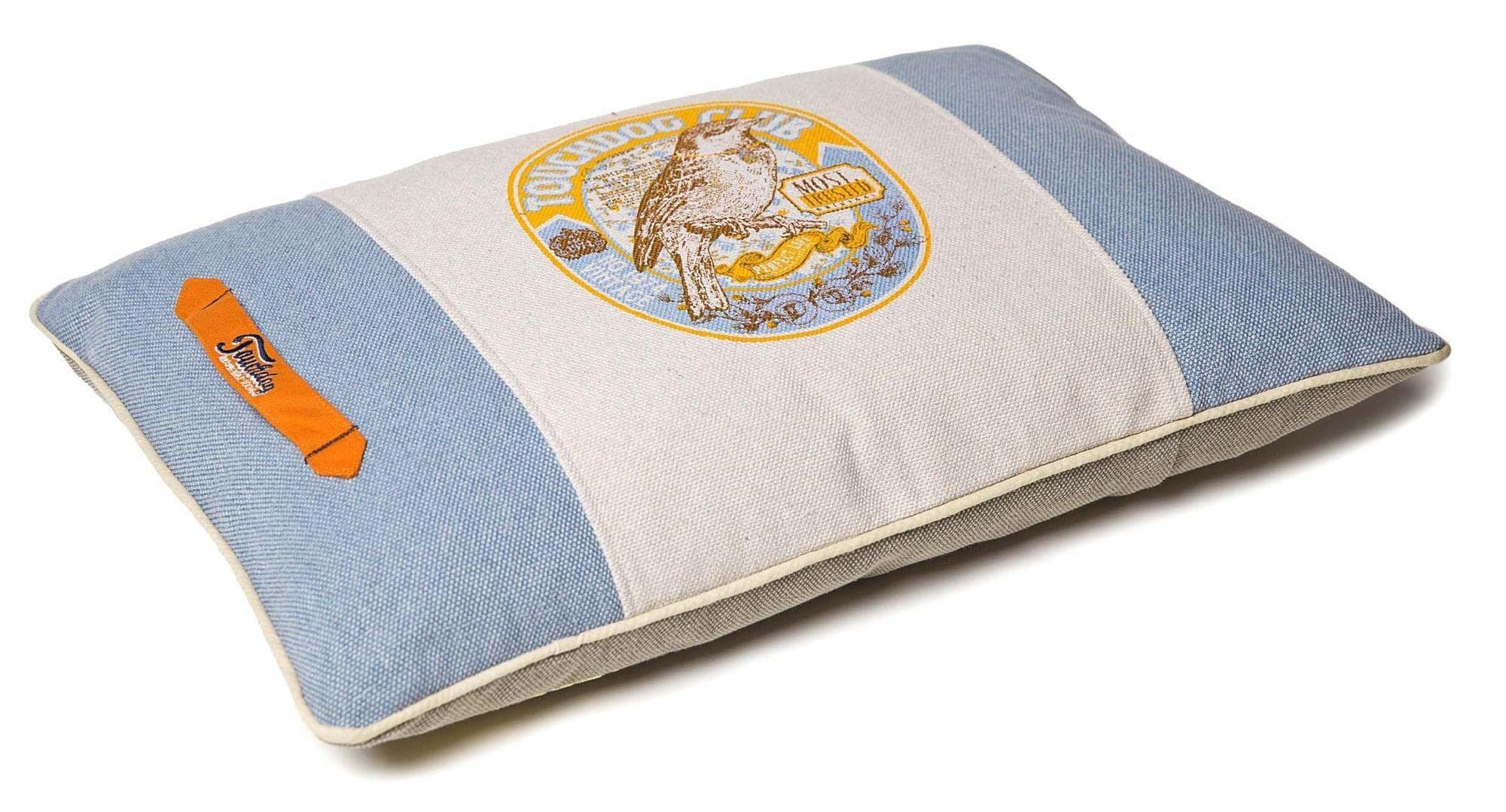 Touchdog Classical Denim Original Fadeprinted Insertable Reversible Pillow Pet Dog Bed Mat, Xlarge, Denim Blue, Grey