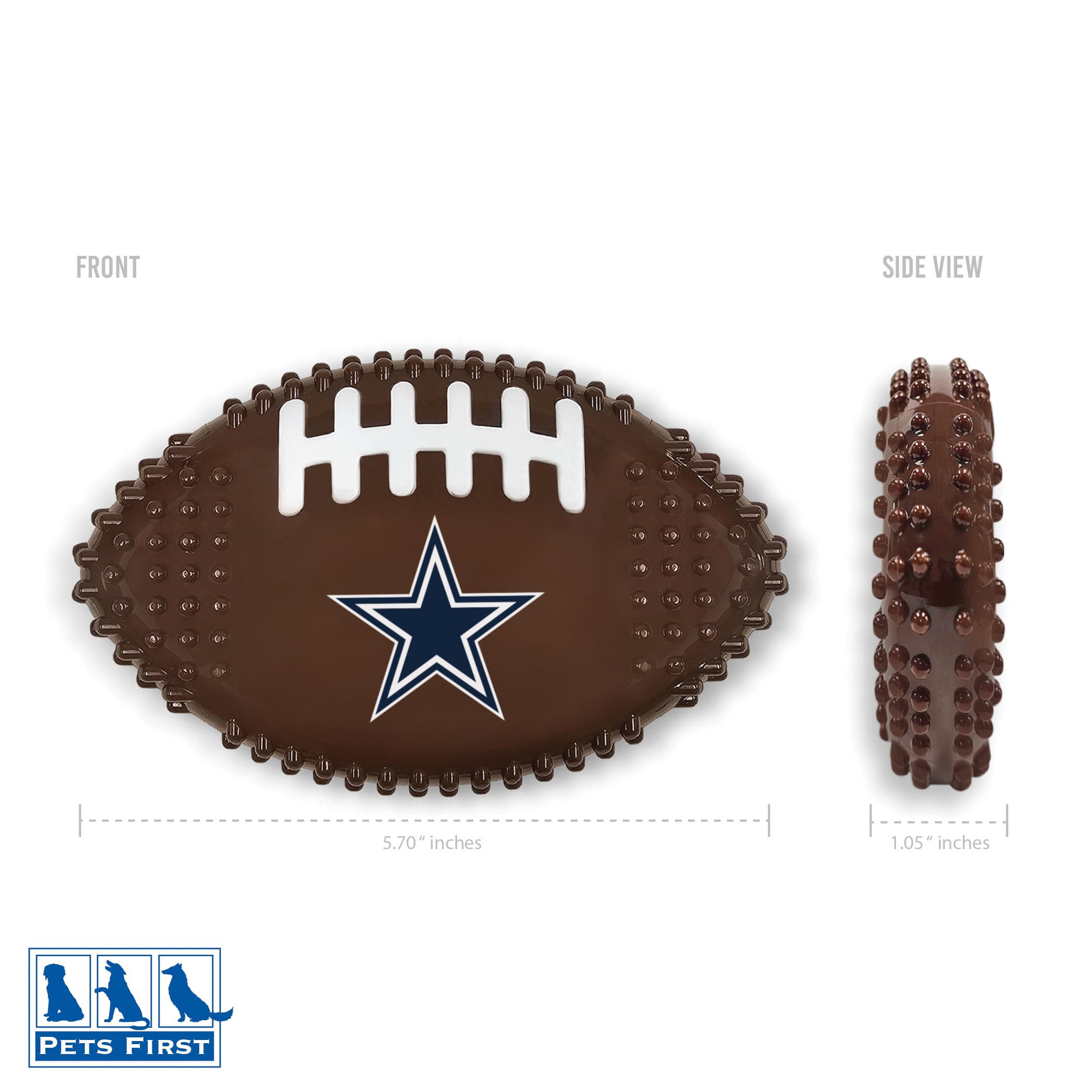 Nfl Dallas Cowboys Mega- Chew Hard Nylon Bacon-Flavored Dog Bone Football Chew Toy Interactive Tasty Fun Dog Chewy Toys Indestru